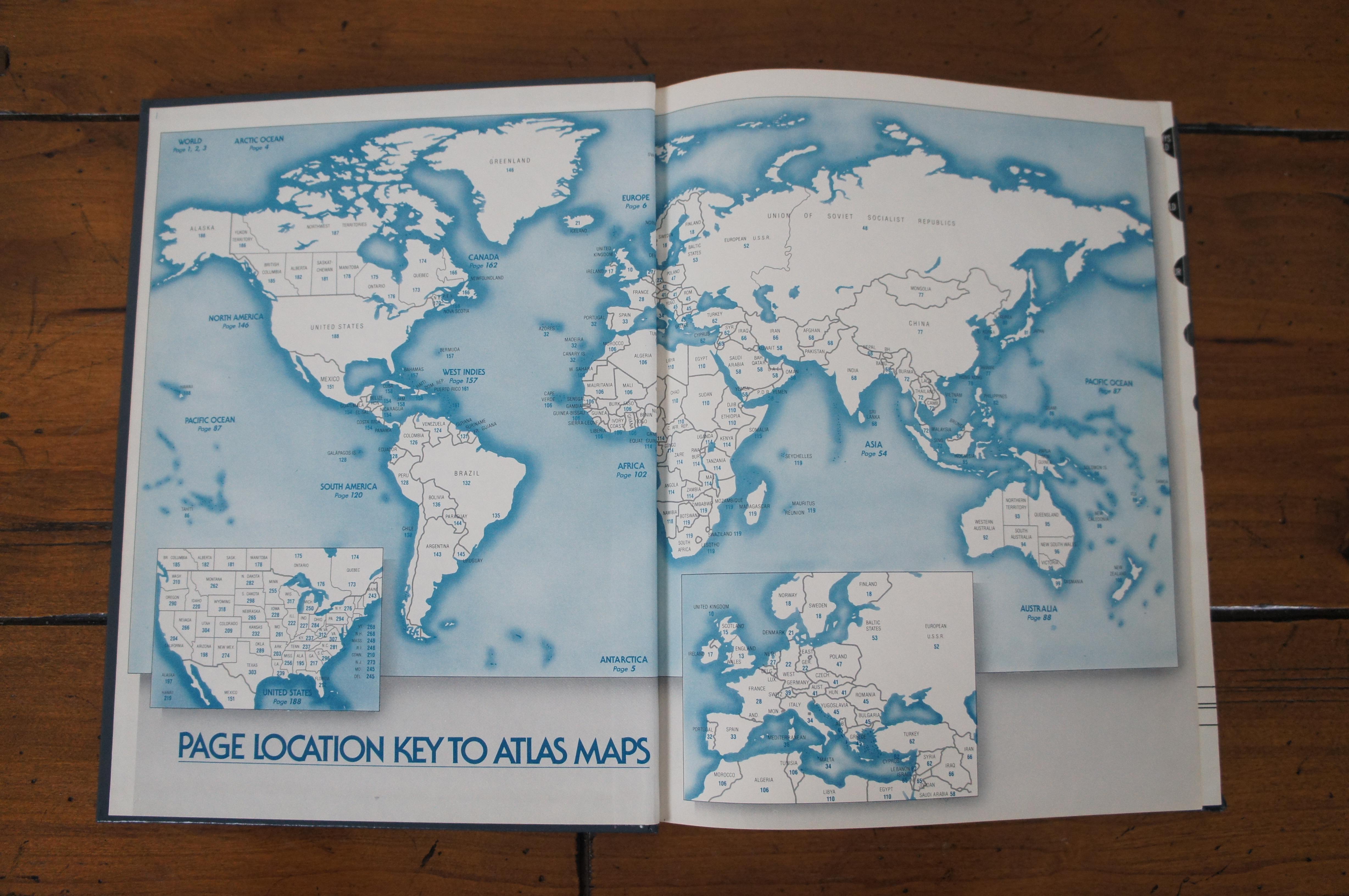 Crams Imperial Library Globe w Stand & Hammond Citation World Atlas Book 1