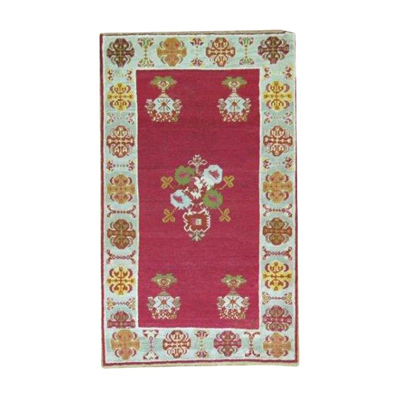 Cranberry Field Turkish Scatter Handwoven Rug For Sale