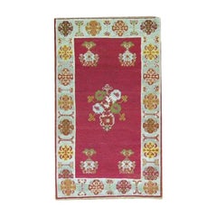 Vintage Cranberry Field Turkish Scatter Handwoven Rug