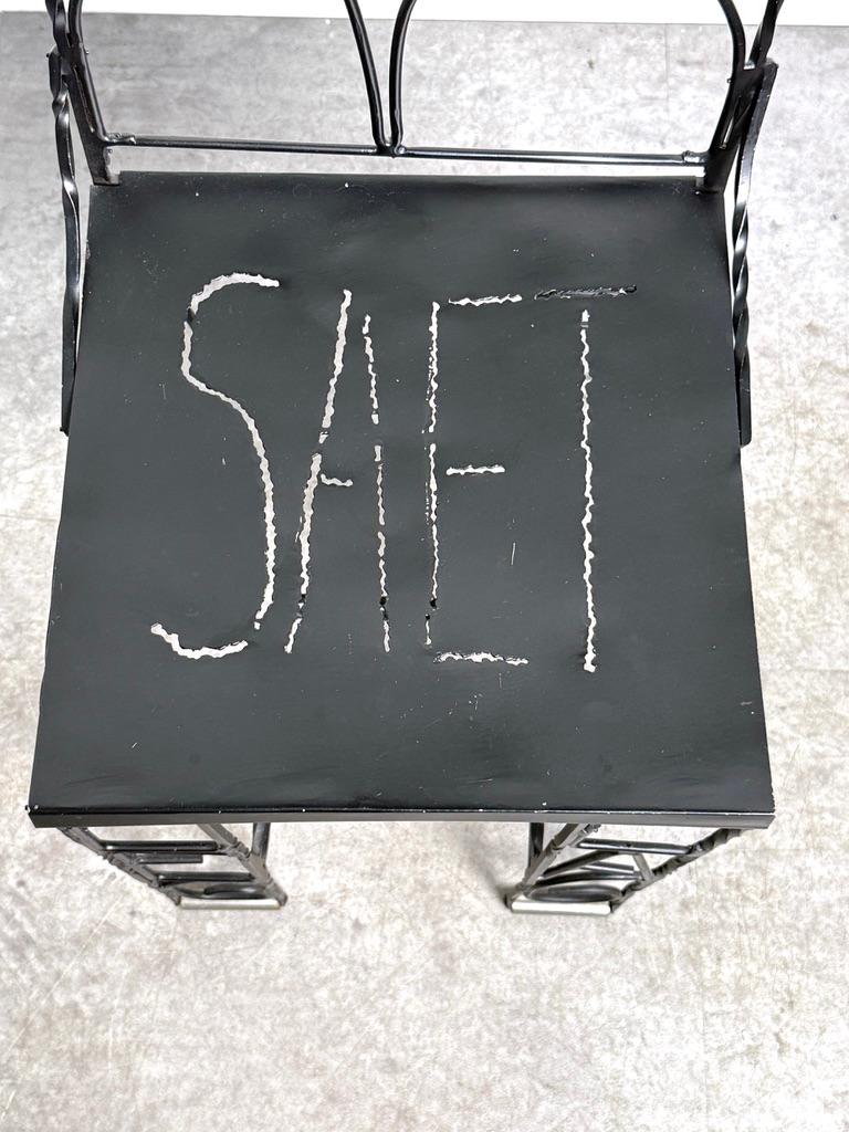 Cranbrook Artist Made Pop Art Chair Sculpture in Black Welded Steel 2
