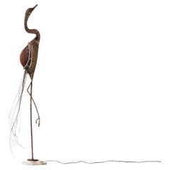 Die Crane Vogel Stehleuchte stammt aus Frankreich und wurde in den 1970er Jahren hergestellt.