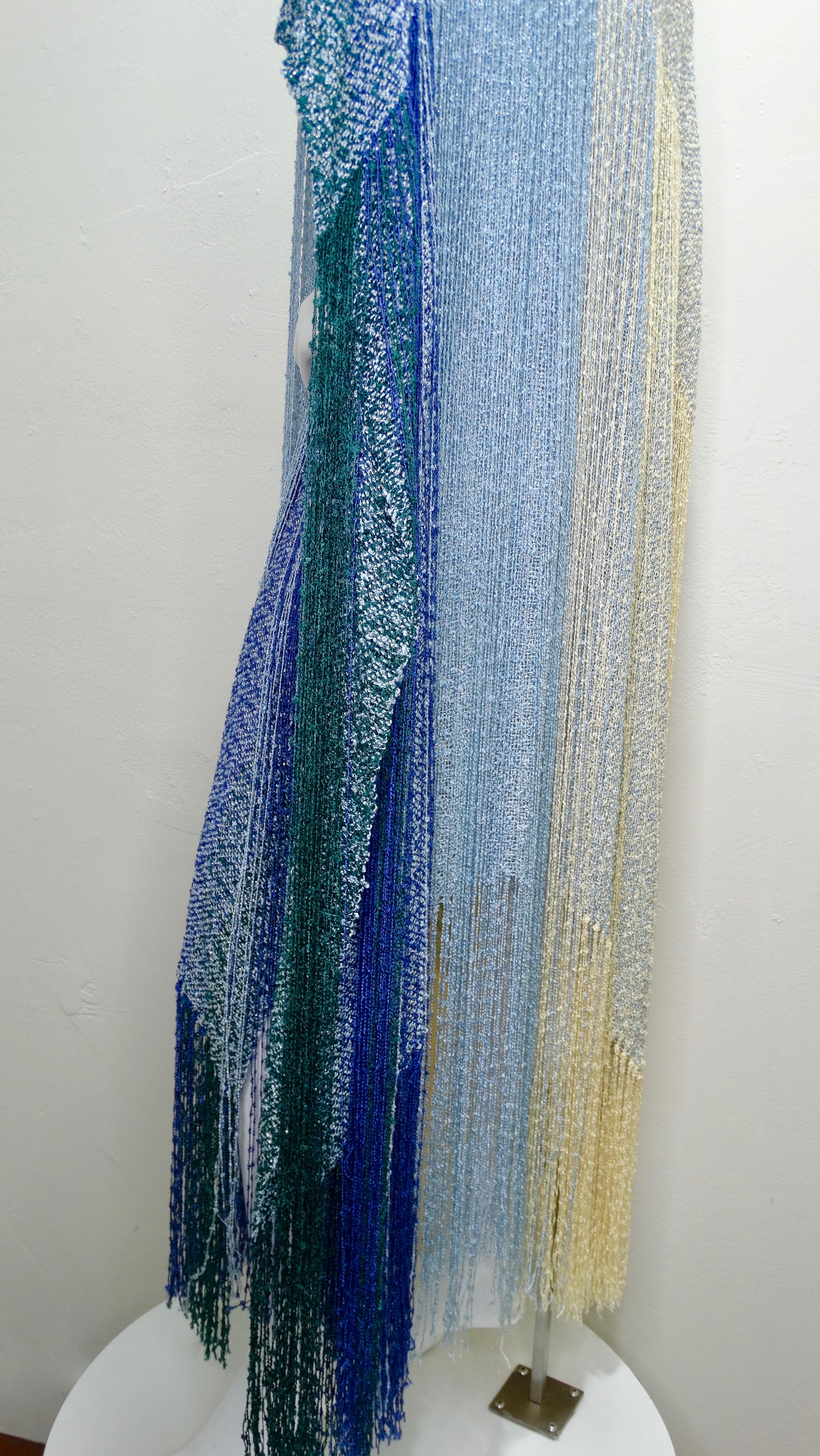 Crane Day Hand Weaver 1990s Ombre Cocktail Poncho For Sale 5