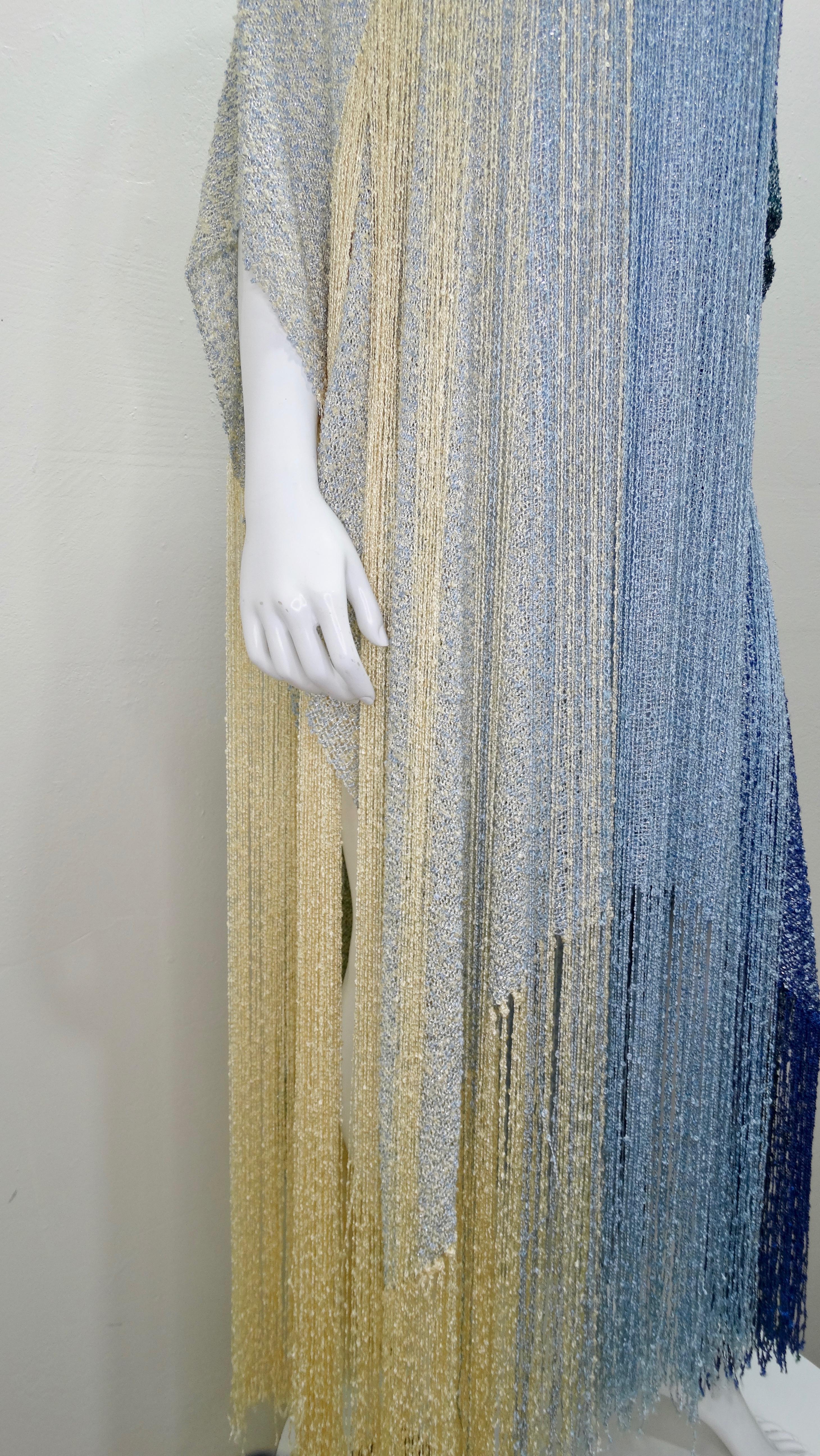 Crane Day Hand Weaver 1990s Ombre Cocktail Poncho For Sale 8