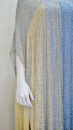 Crane Day Hand Weaver 1990s Ombre Cocktail Poncho