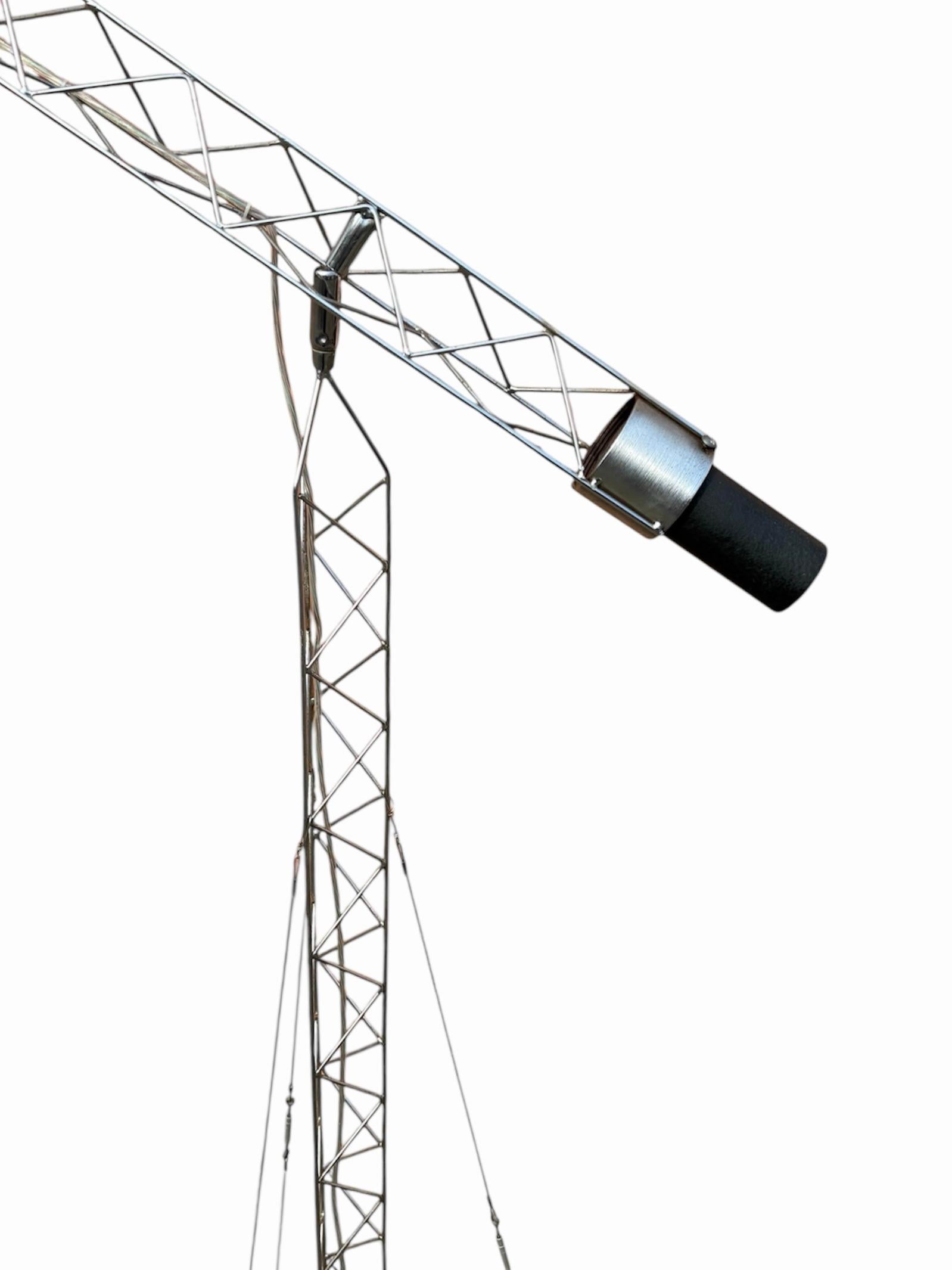 Fin du 20e siècle Lampadaire Crane de Curtis Jere, États-Unis, 1971, taille moyenne en vente