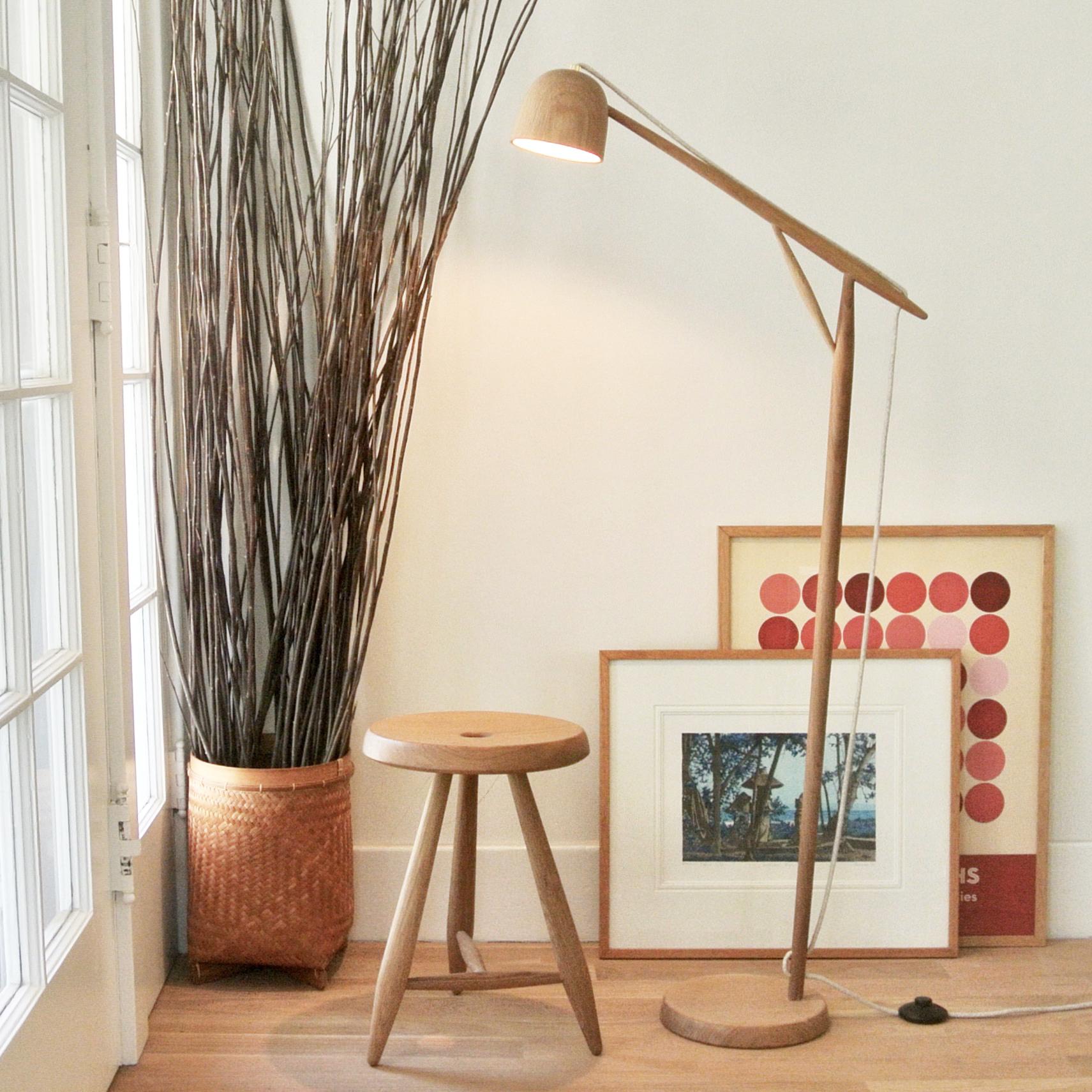 Turned Crane Floor Lamp For Sale