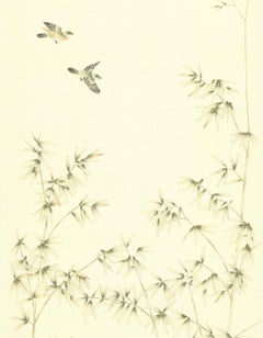 Crane Grove Hand Painted Wallpaper Diptych