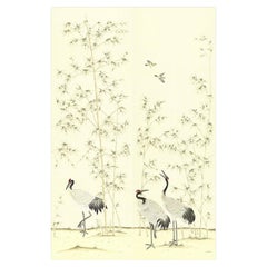 Crane Grove Hand Painted Wallpaper Diptych