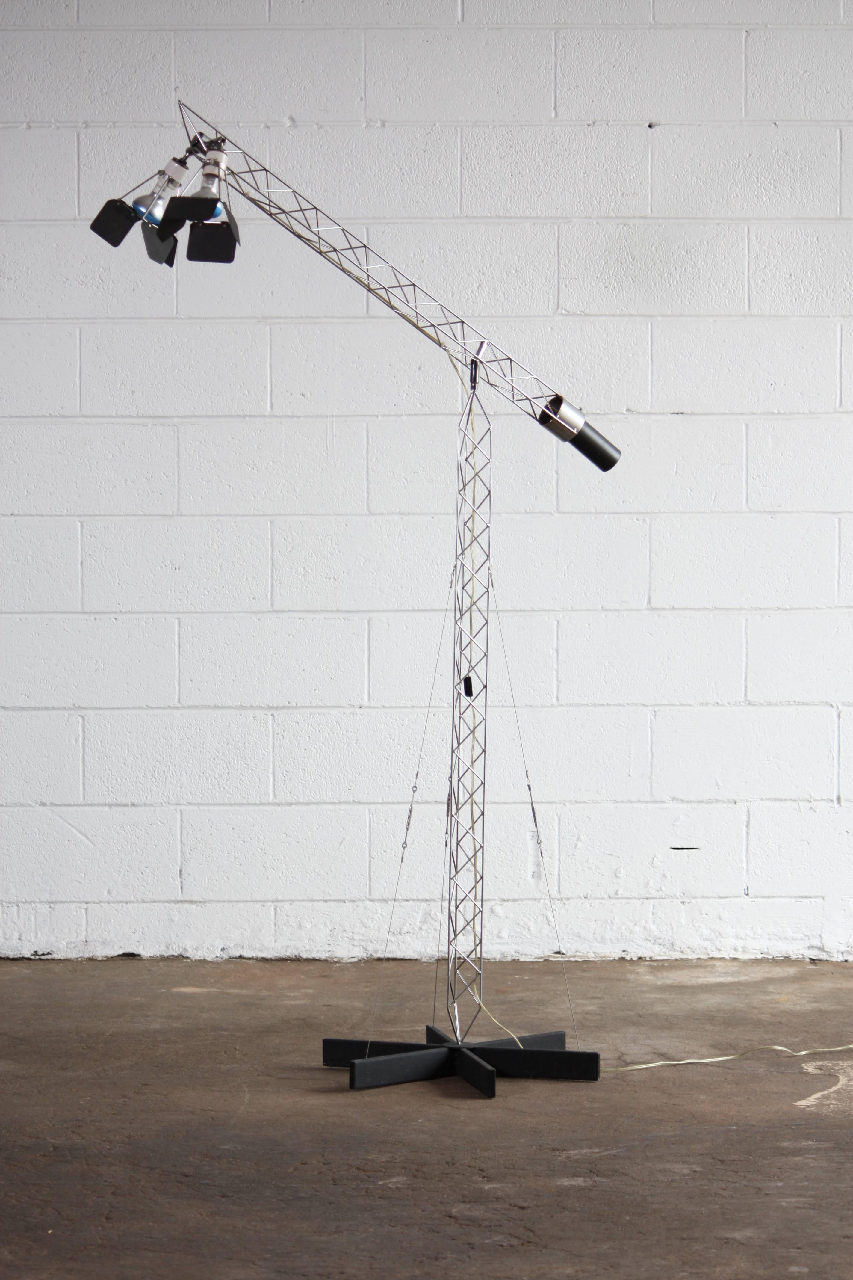 Metal Crane Lamp by C. Jere