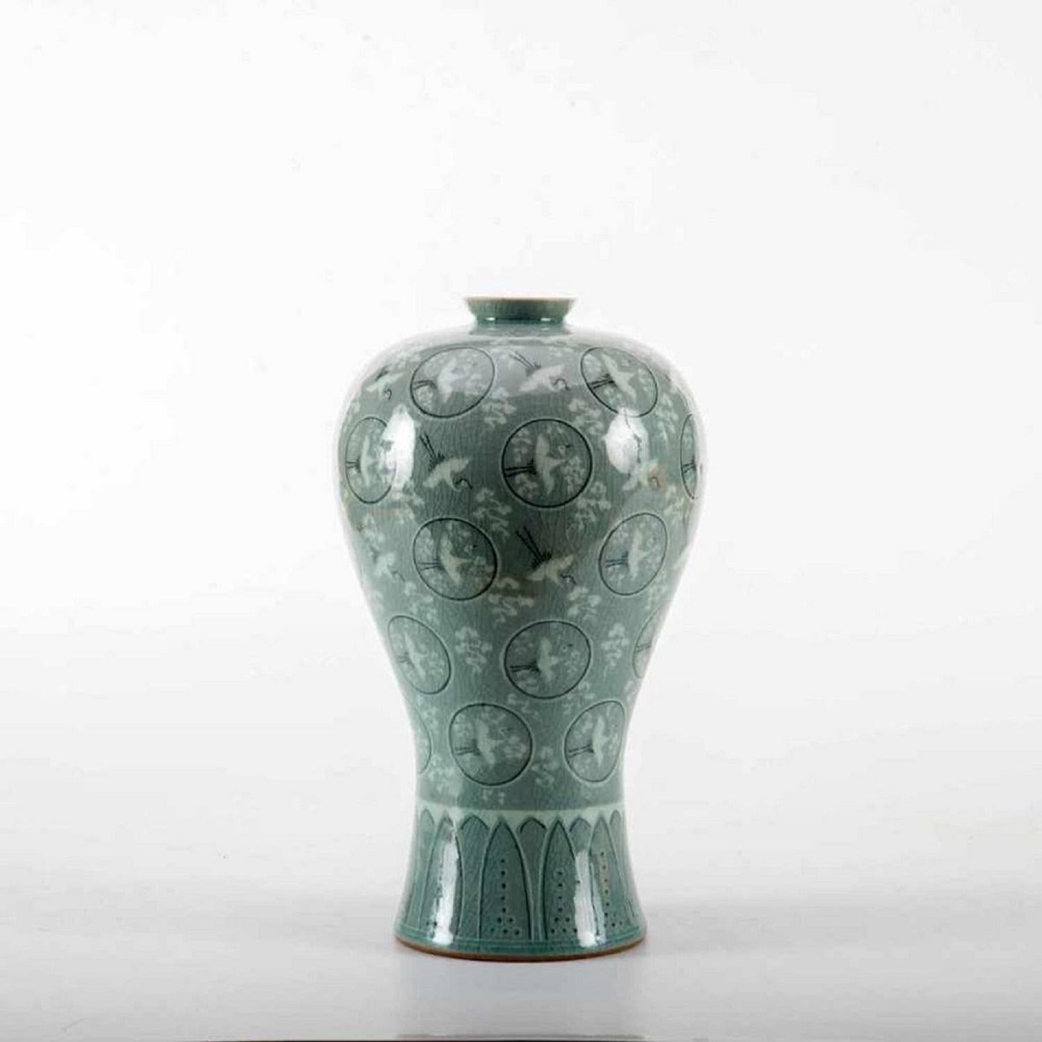 Porzellanvase aus Kranich, China, 20. Jahrhundert im Zustand „Gut“ im Angebot in Roma, IT