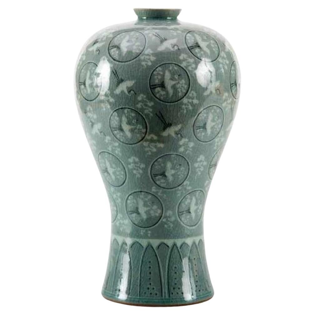 Vase en porcelaine grue, Chine, XXe siècle