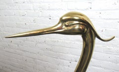 Crane Sculpture with Brass