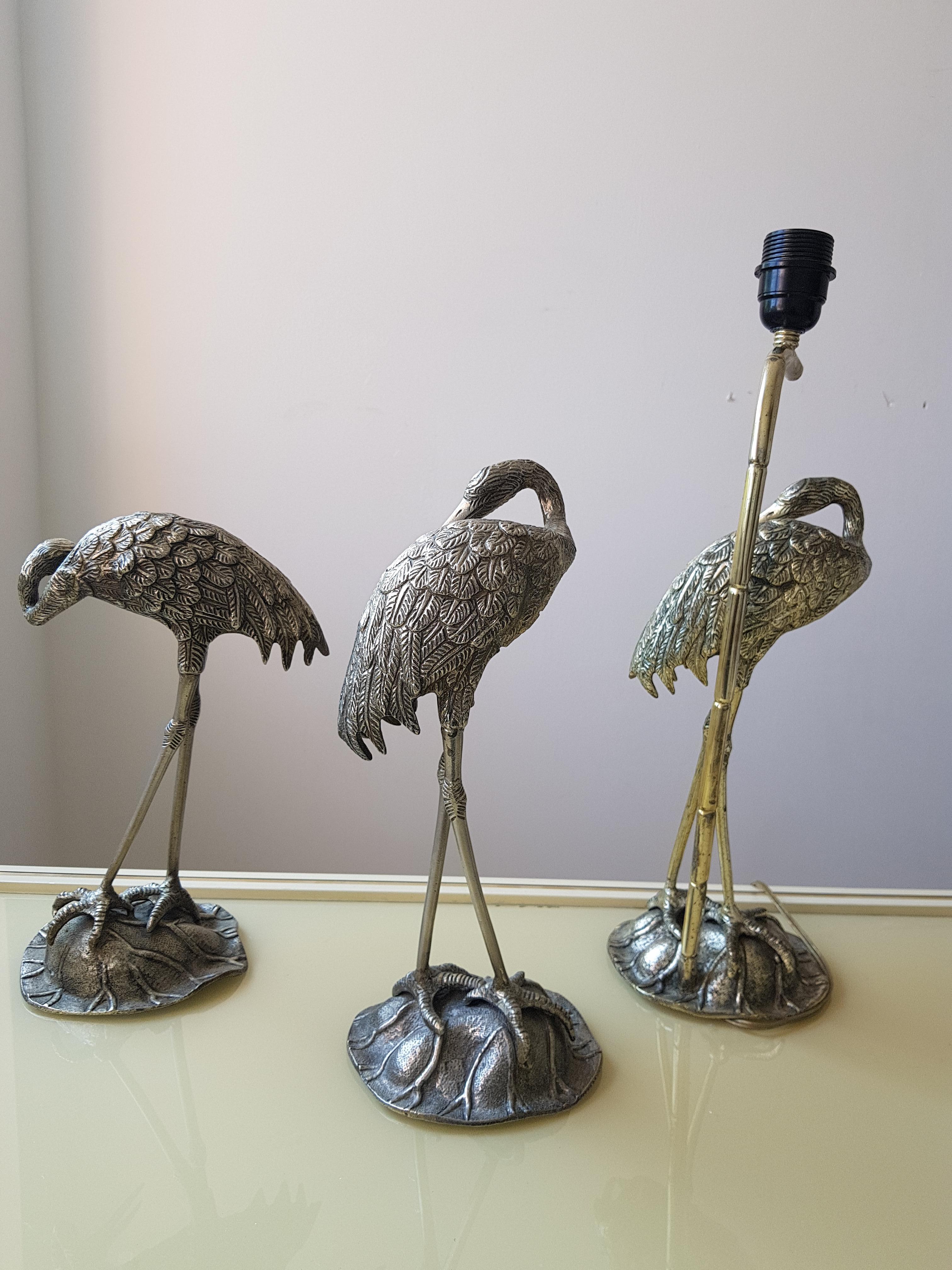 Hollywood Regency Crane Table Lamp by Maison Jansen