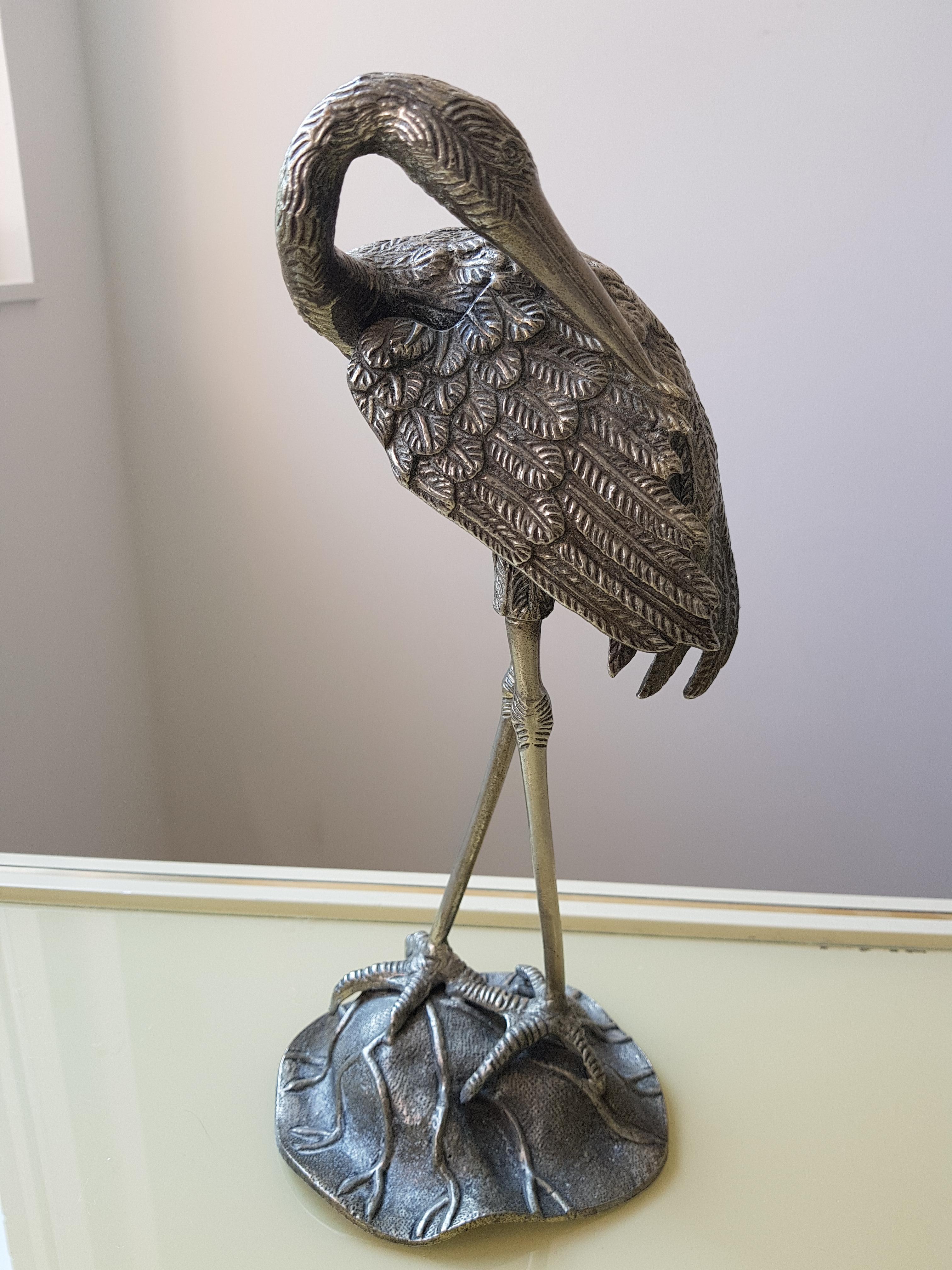 Mid-20th Century Crane Table Lamp by Maison Jansen