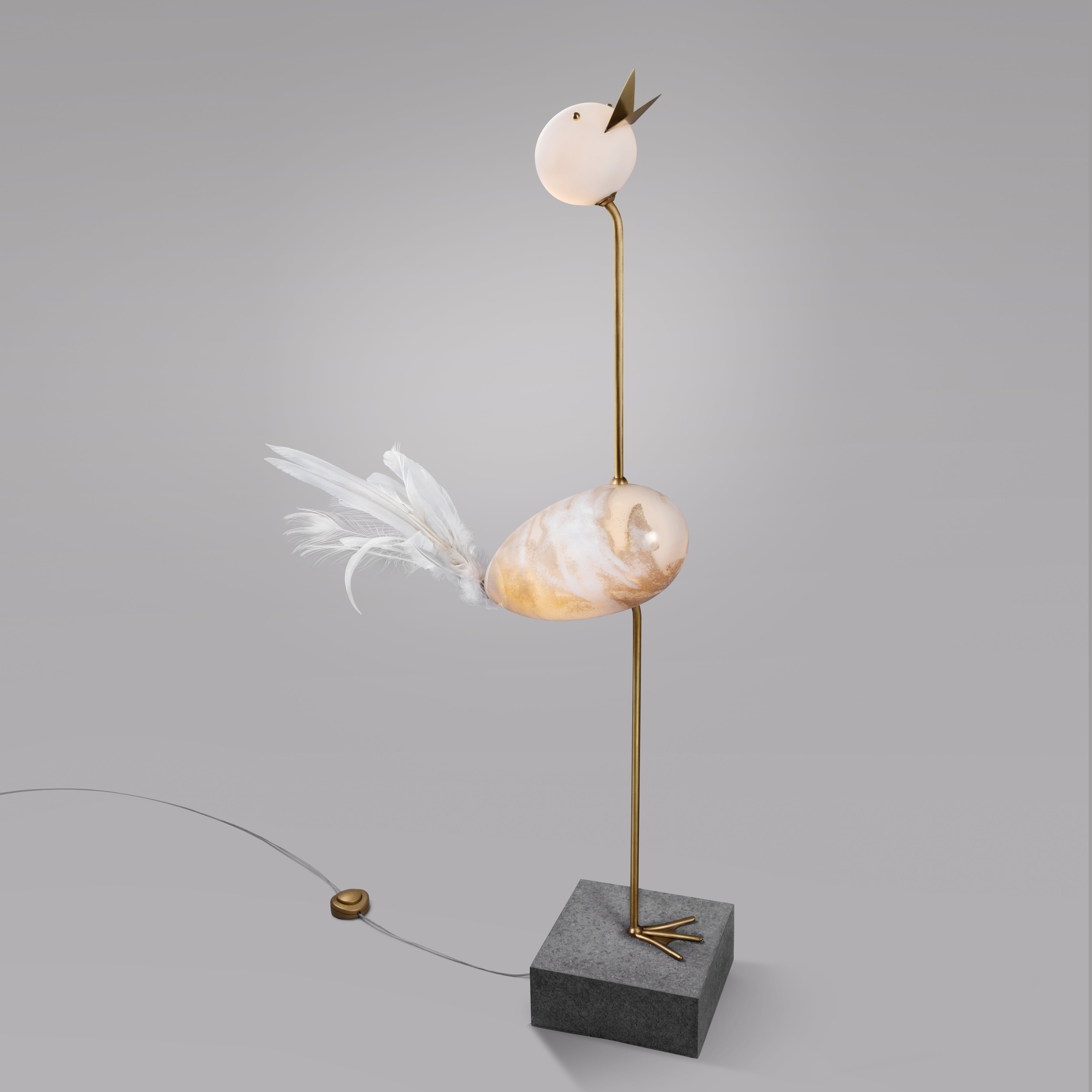 Grue, Sculpture unique de lampadaire, Ludovic Clément d'armont