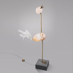 Kranich, Einzigartige Stehlampe Skulptur, Ludovic Clément d'armont