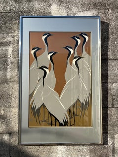 "Cranes" Original Fine Art Print Framed Signed by The American Artist Tom Taylor