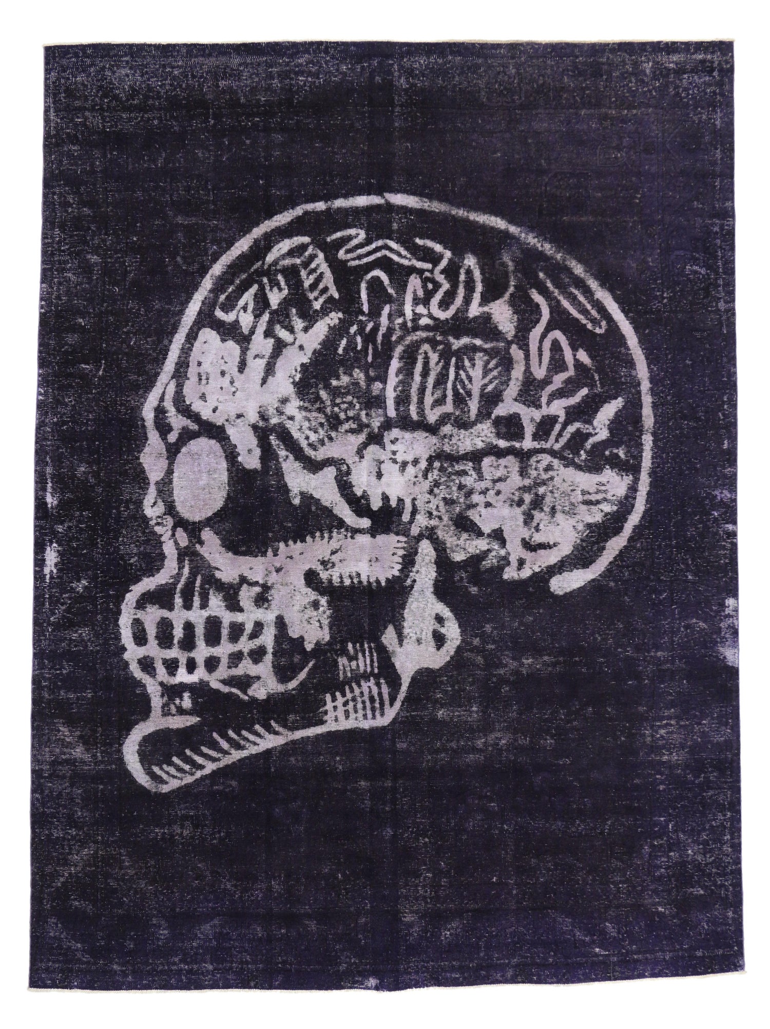 Distressed Vintage Craniotomy Skull Area Rug Inspired By Alexander
