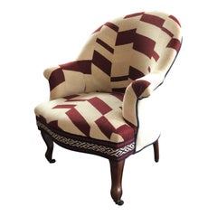 Crapaud Chair with Nobilis Fabric and Antique
