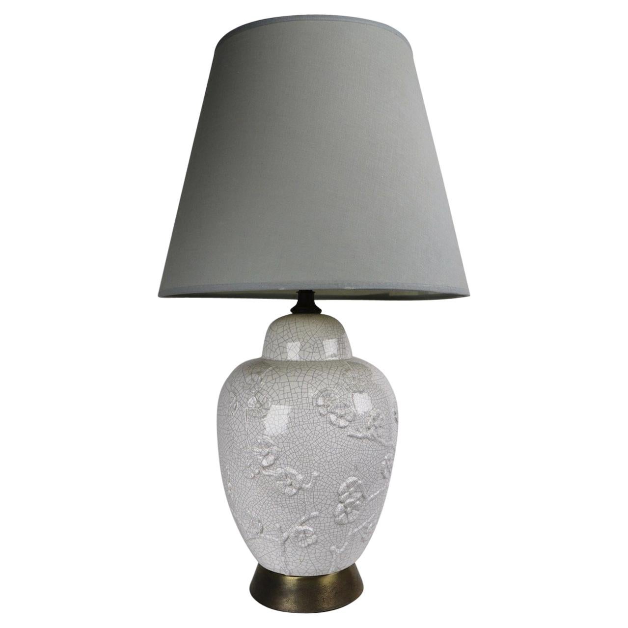 Lampe de bureau de style chinois en glaçure craquelée