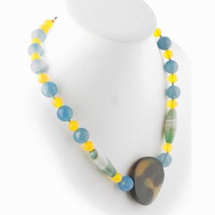 Crash-Achat  Sommer Silber Perlen Boho Chic Bunte Halskette Intini Juwelen