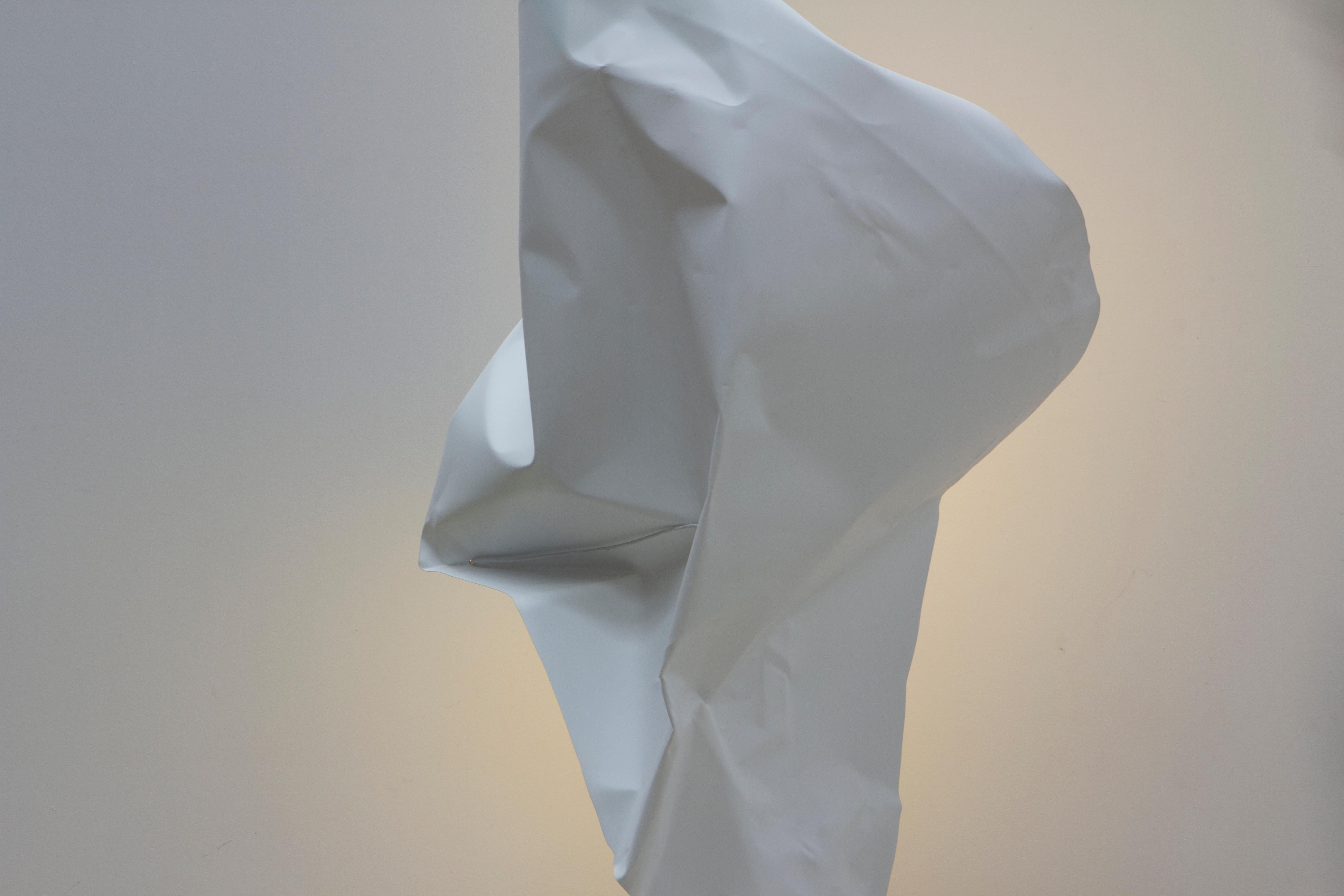 Australian Crash Albus Floor Lamp, White Sculptural Metal For Sale