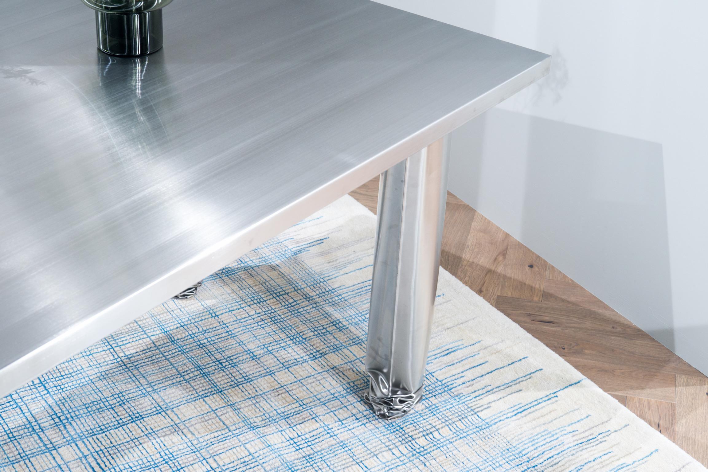Crash Collection Polished Stainless Steel Table by Zieta In New Condition For Sale In Beverly Hills, CA
