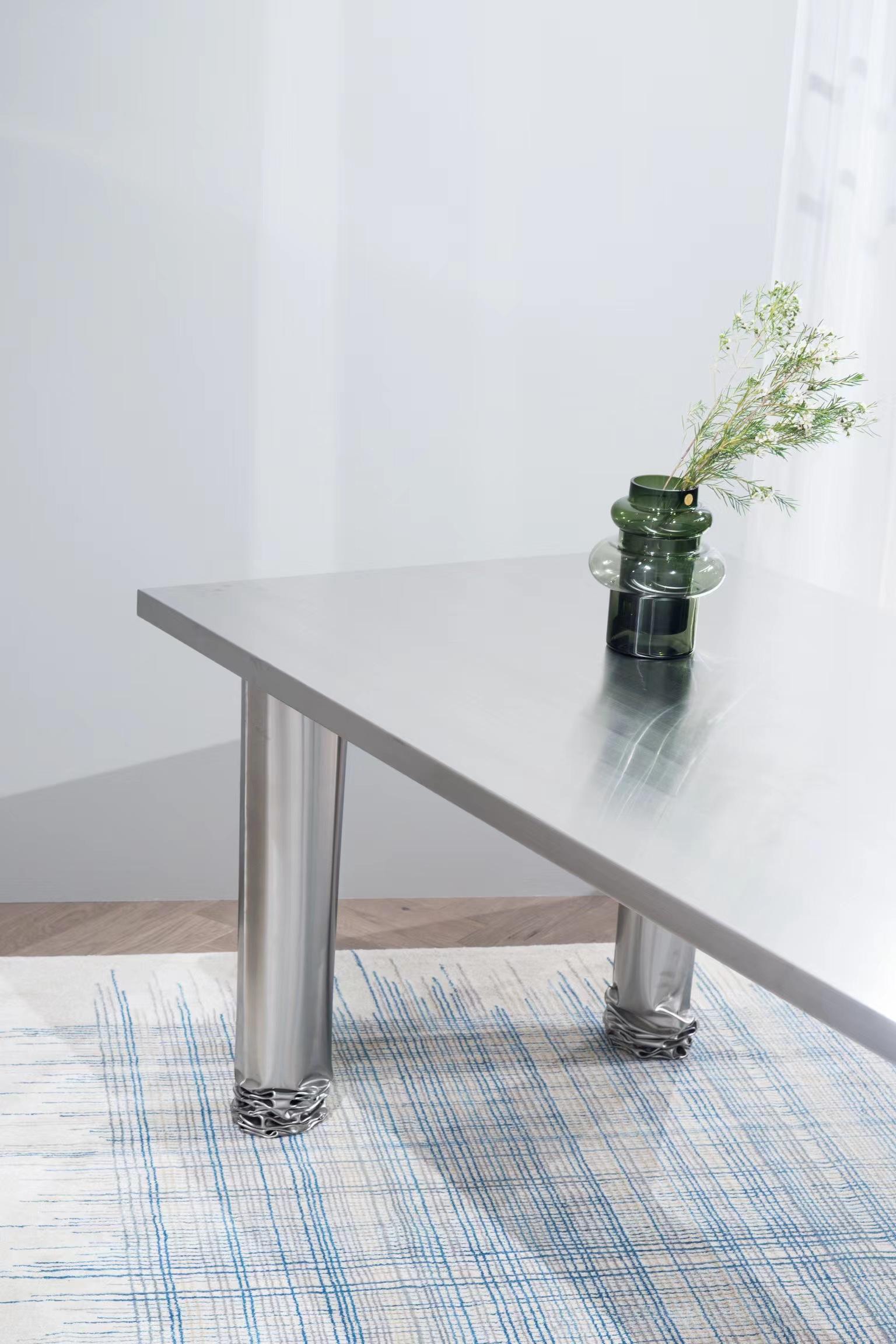 Contemporary Crash Collection Polished Stainless Steel Table by Zieta For Sale