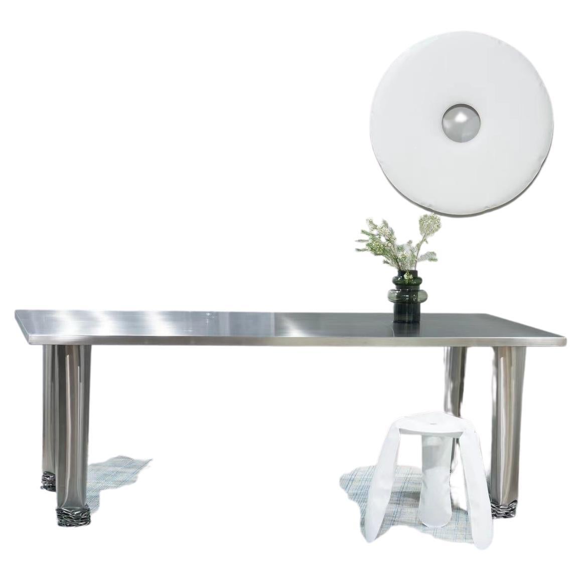Crash Collection Polished Stainless Steel Table by Zieta For Sale