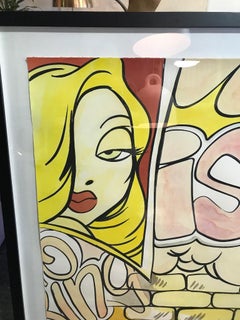 Crash John Matos Signed Large Original Watercolor Painting Jessica Rabbit, 1990