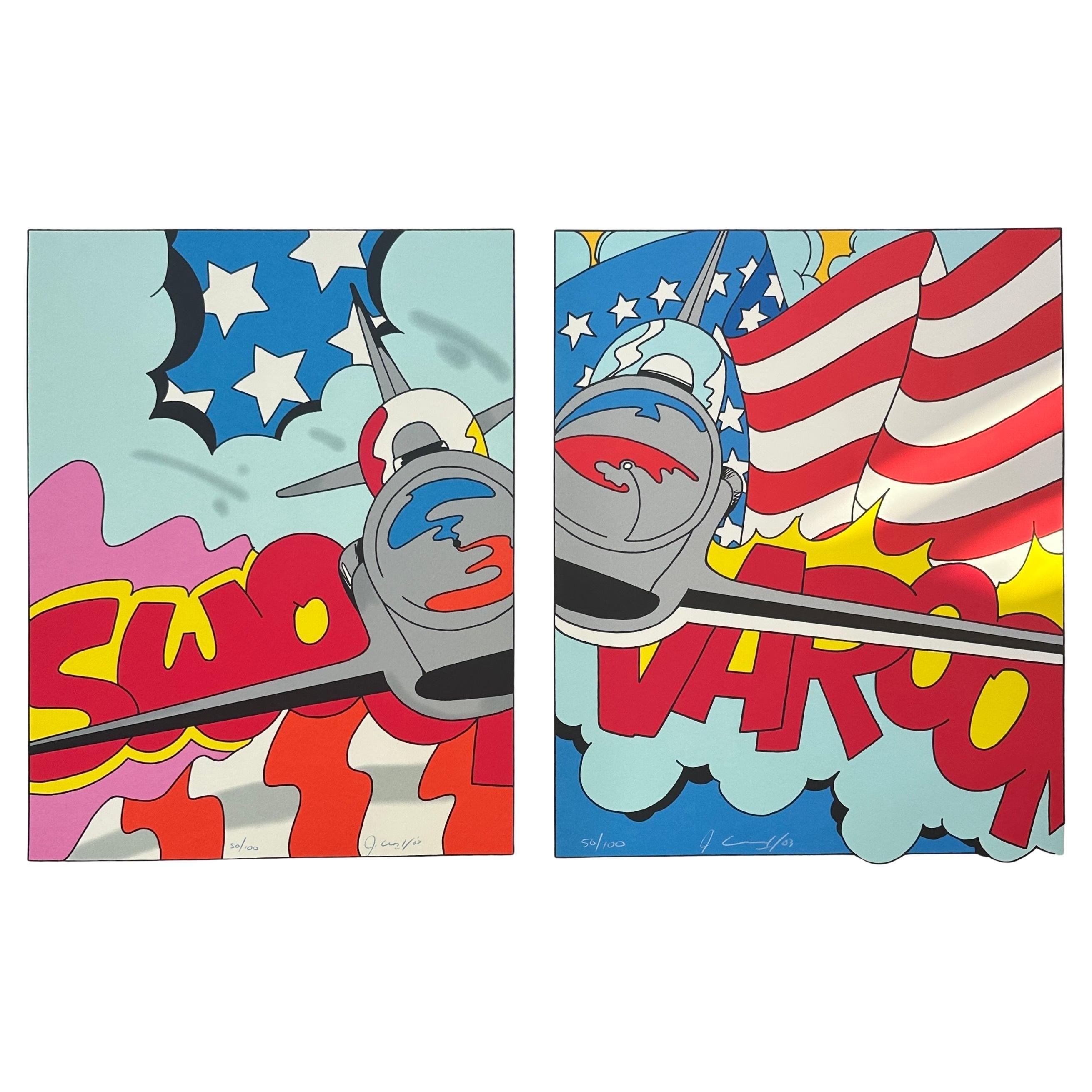 Crash (John Matos) Thunderbird und Thunderbird Alumni-Lithographien in Farben (2) im Angebot