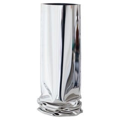 Crash-Vase aus poliertem Edelstahl und Silberblech von Zieta