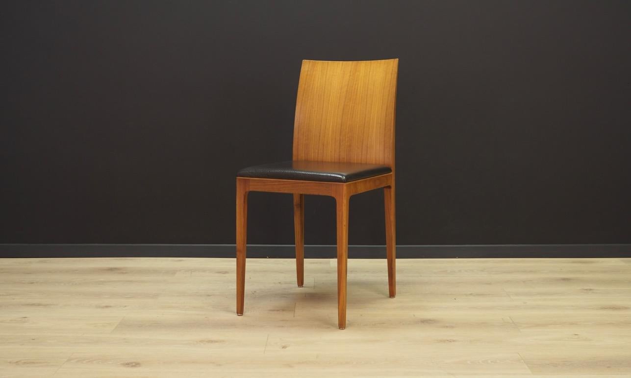 Scandinavian Modern Crassevig Walnut Chairs Vintage, 1990 Retro For Sale