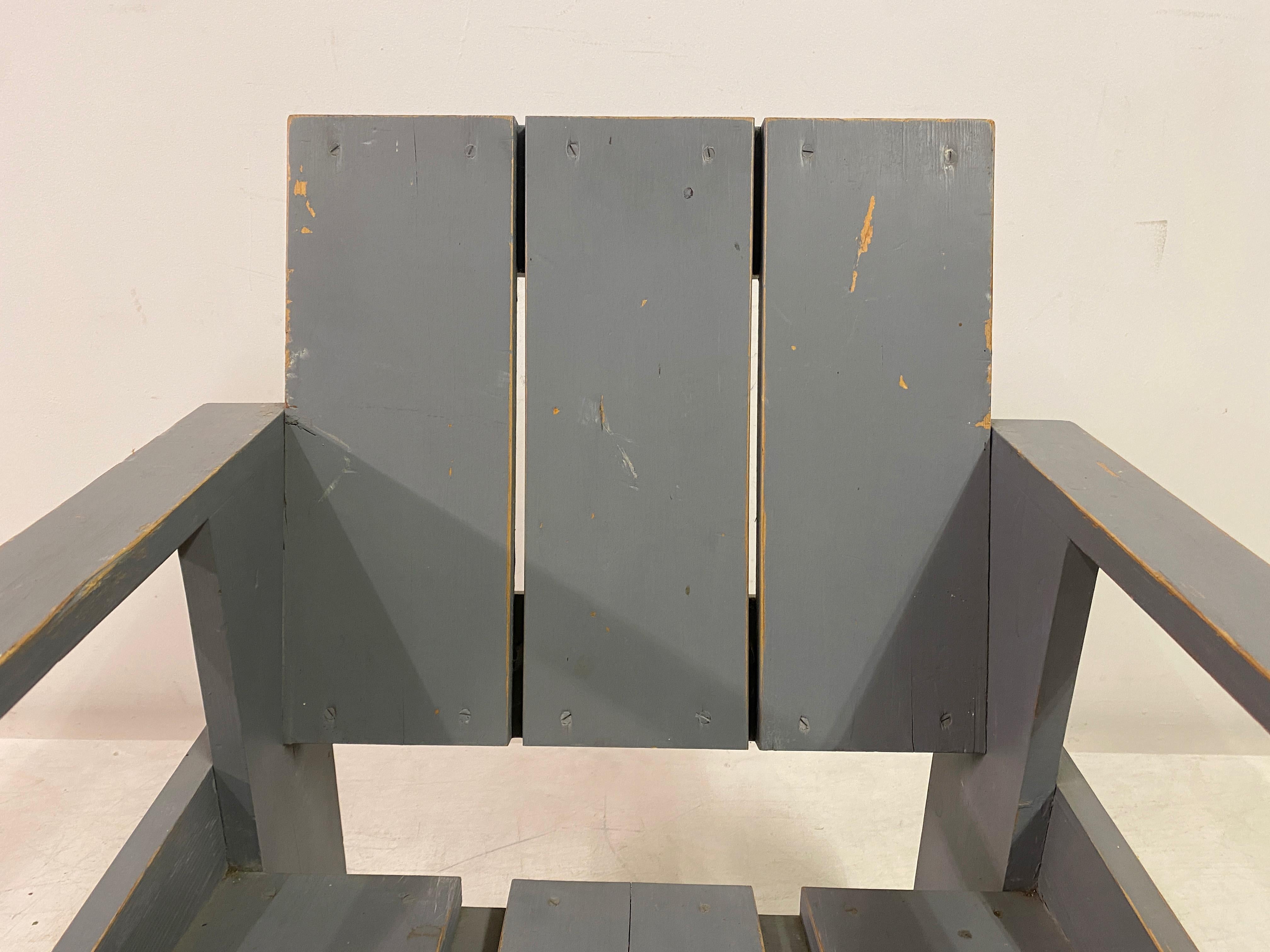 Blau lackierter Crate-Sessel im Zustand „Gut“ im Angebot in London, London