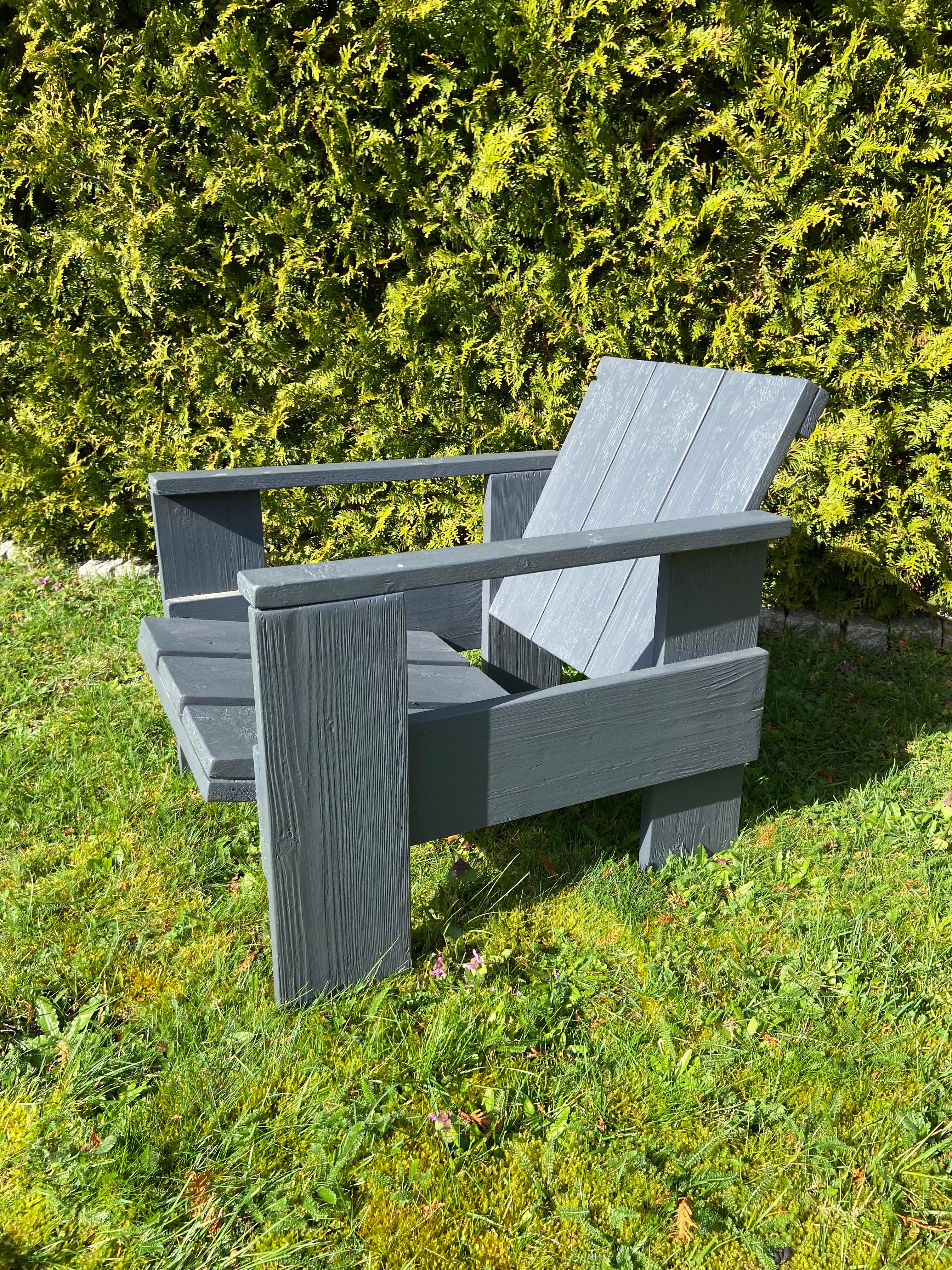Dutch Crate Armchair Grey For Sale