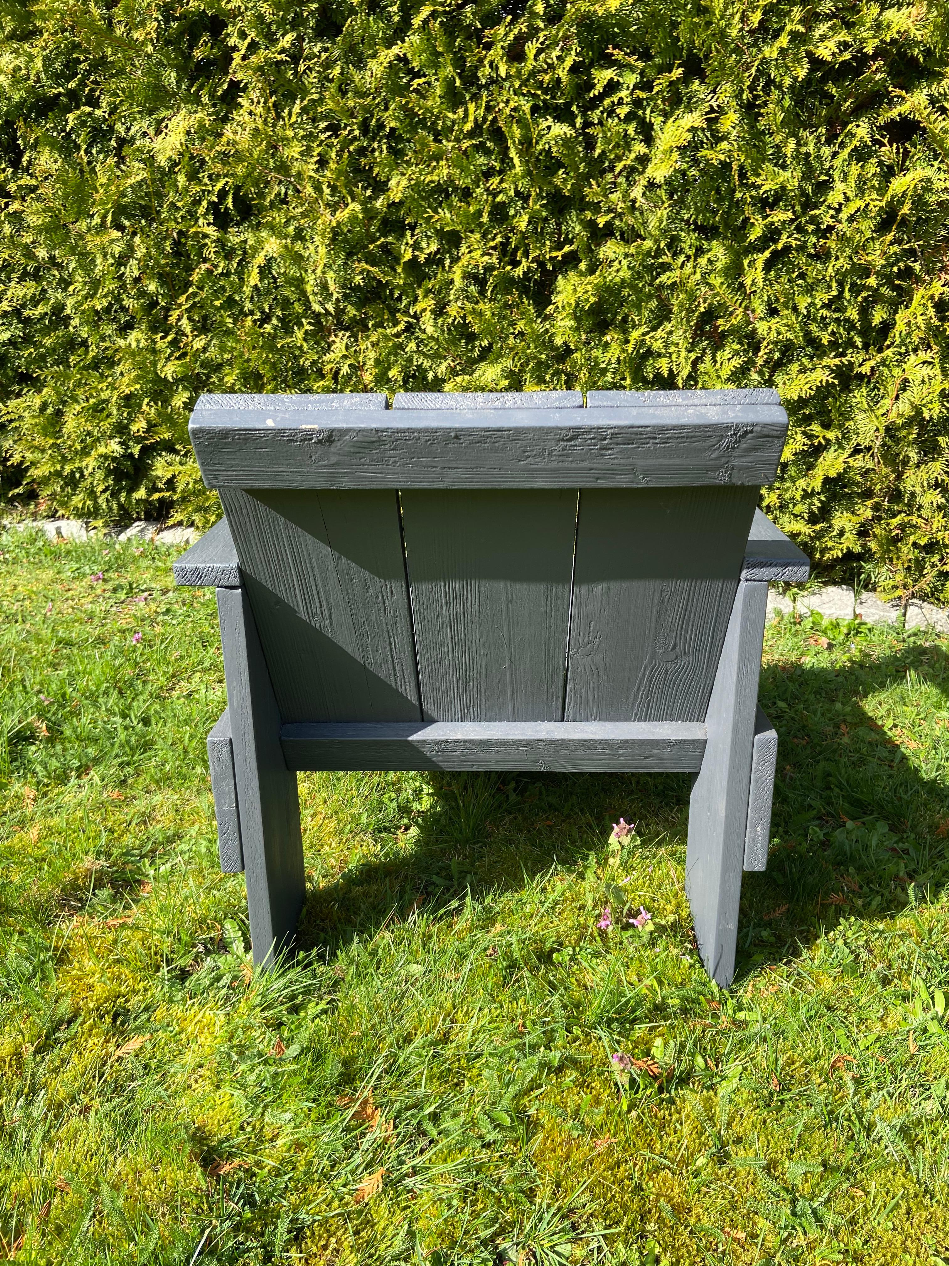 Hand-Crafted Crate Armchair Grey For Sale