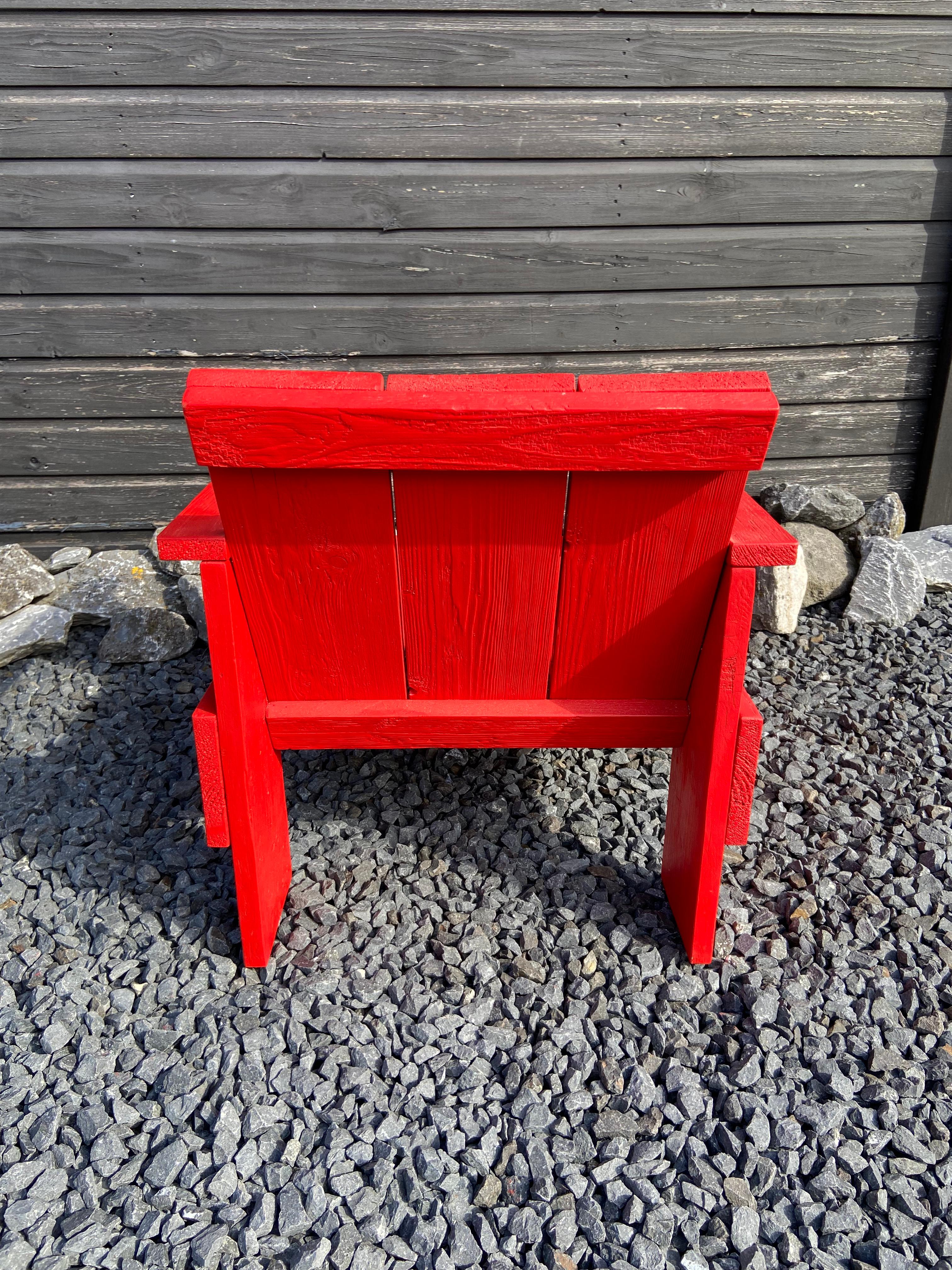 Hand-Crafted Crate Armchair Red