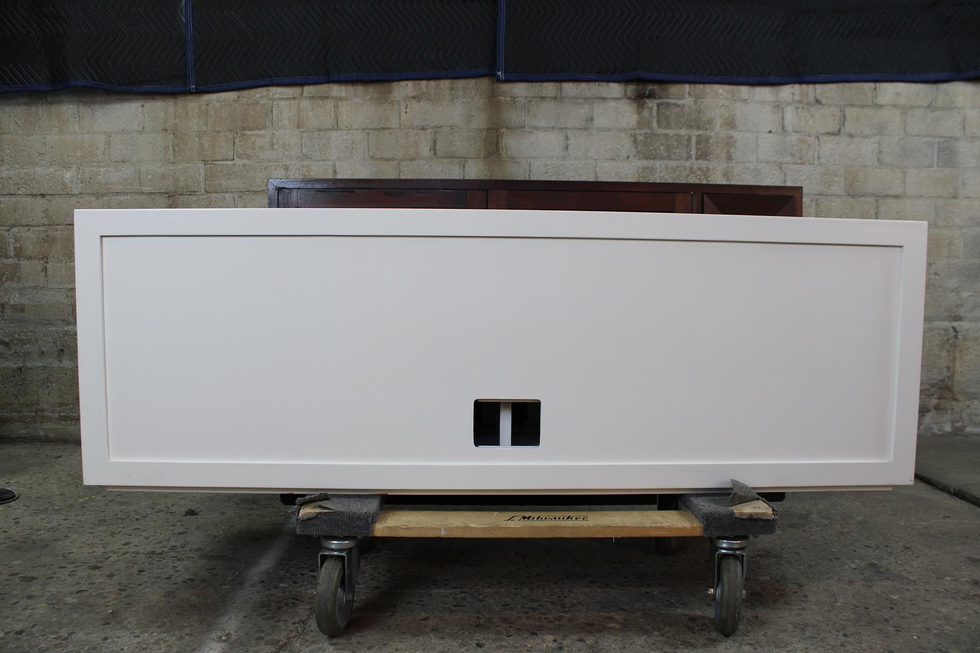 Crate & Barrel Aspect White Sliding Door Modular Modern TV Console 1