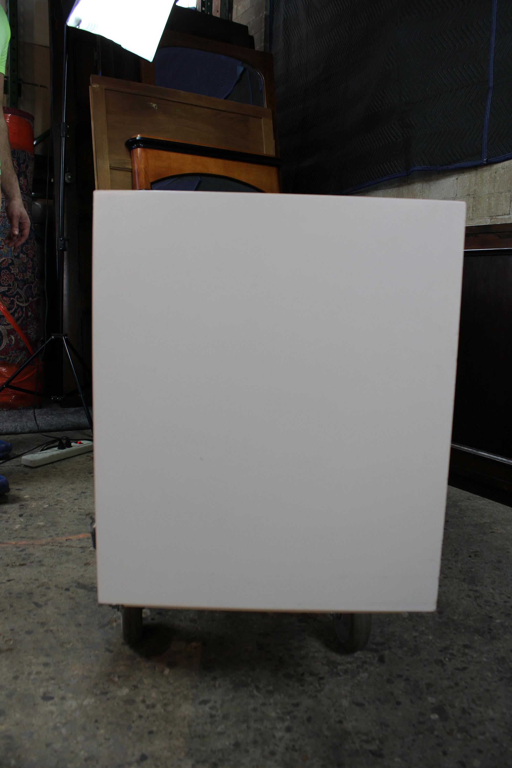 Crate & Barrel Aspect White Sliding Door Modular Modern TV Console 3
