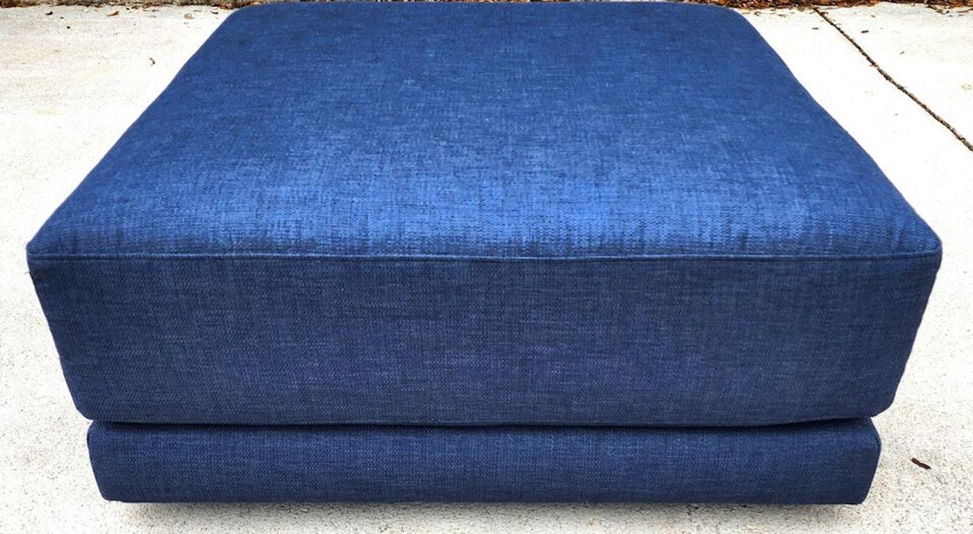 For FULL item description click on CONTINUE READING at the bottom of this page.

Offering One Of Our Recent Palm Beach Estate Fine Furniture Acquisitions Of A
Crate & Barrel Ottoman in Royal Blue

Clean lines and an on-trend, how-low-can-you-go seat