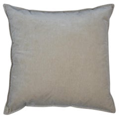 Crate & Barrel Vanilla Velour Down Filled Lumbar Throw Pillow Cushion 20"