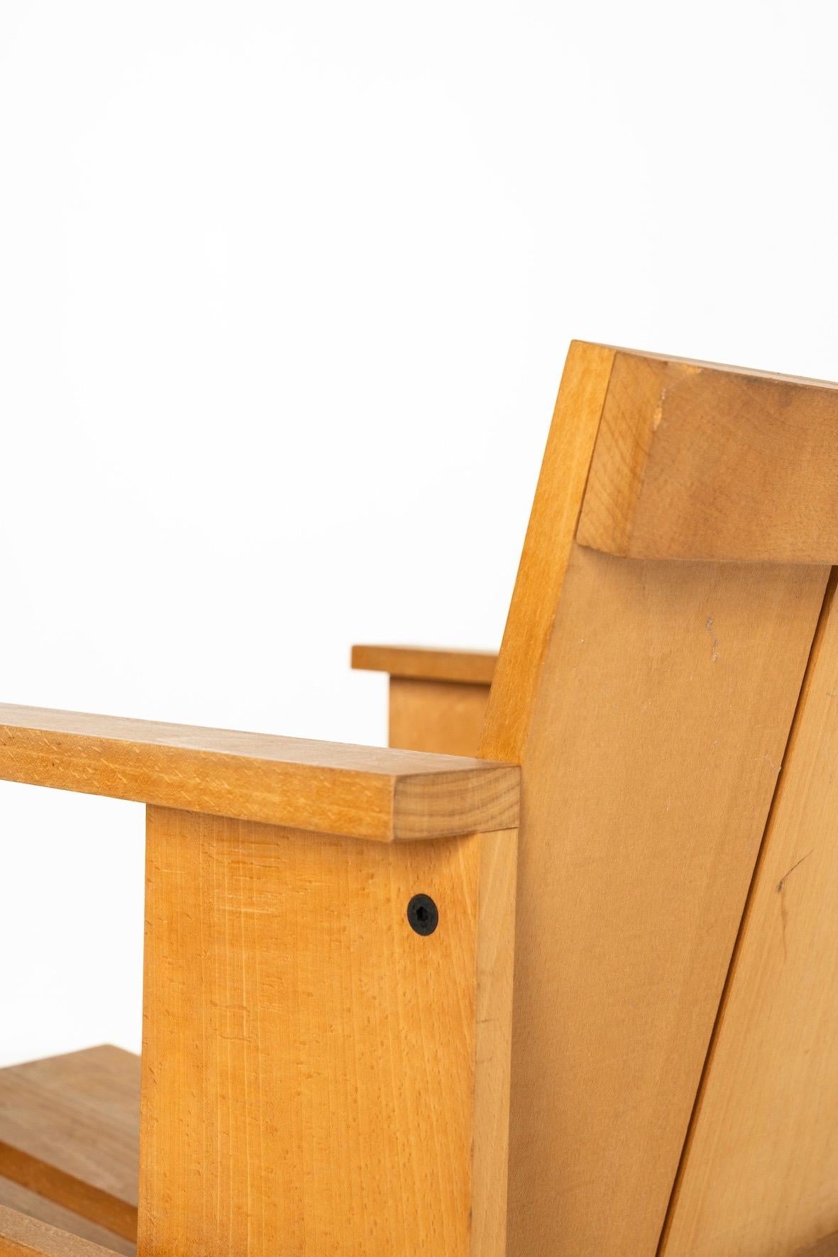 Crate Chair by Gerrit Rietveld, Designed in 1930s The Netherlands In Good Condition For Sale In Hellouw, NL