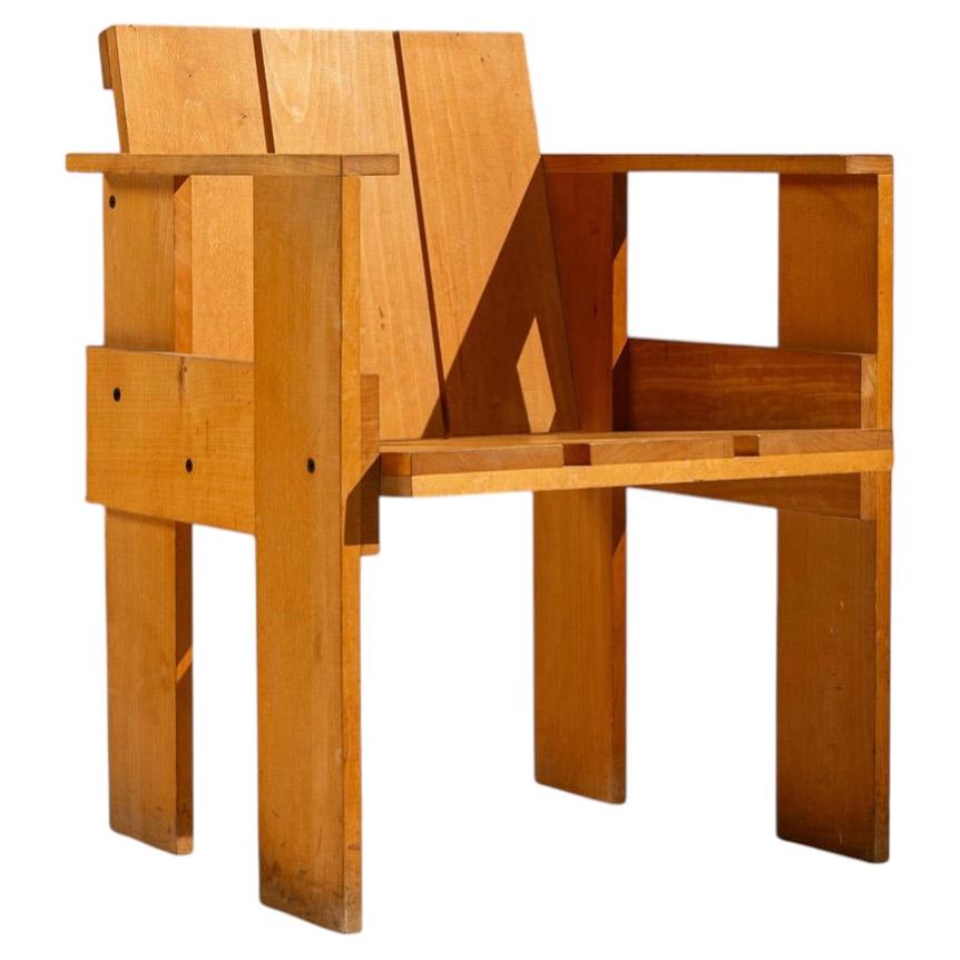 Chaise « Crate » de Gerrit Rietveld, conçue dans les années 1930, aux Pays-Bas