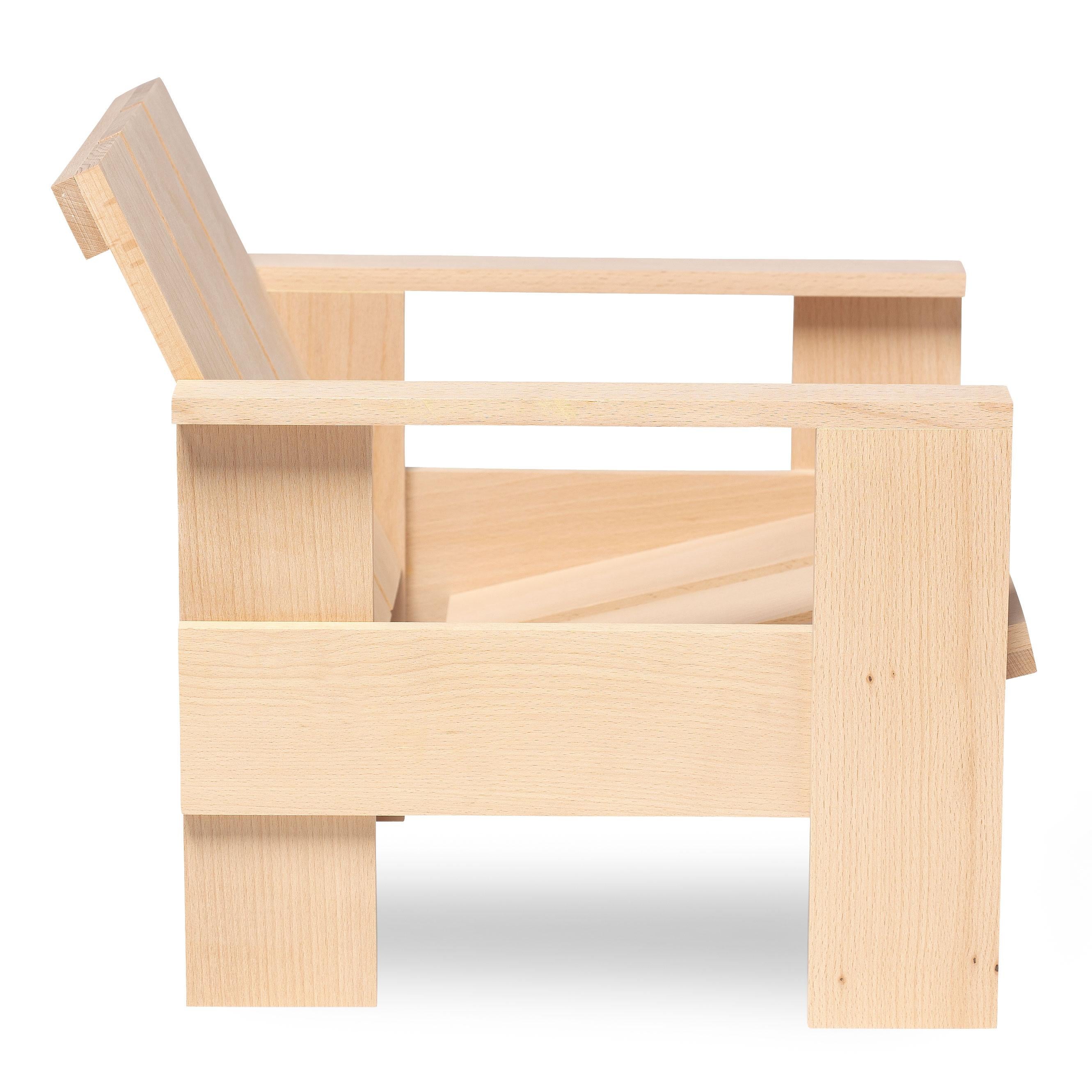 Crate-Stuhl aus natürlichem Buchenholz, entworfen von Gerrit Rietveld im Jahr 1934 (De Stijl) im Angebot