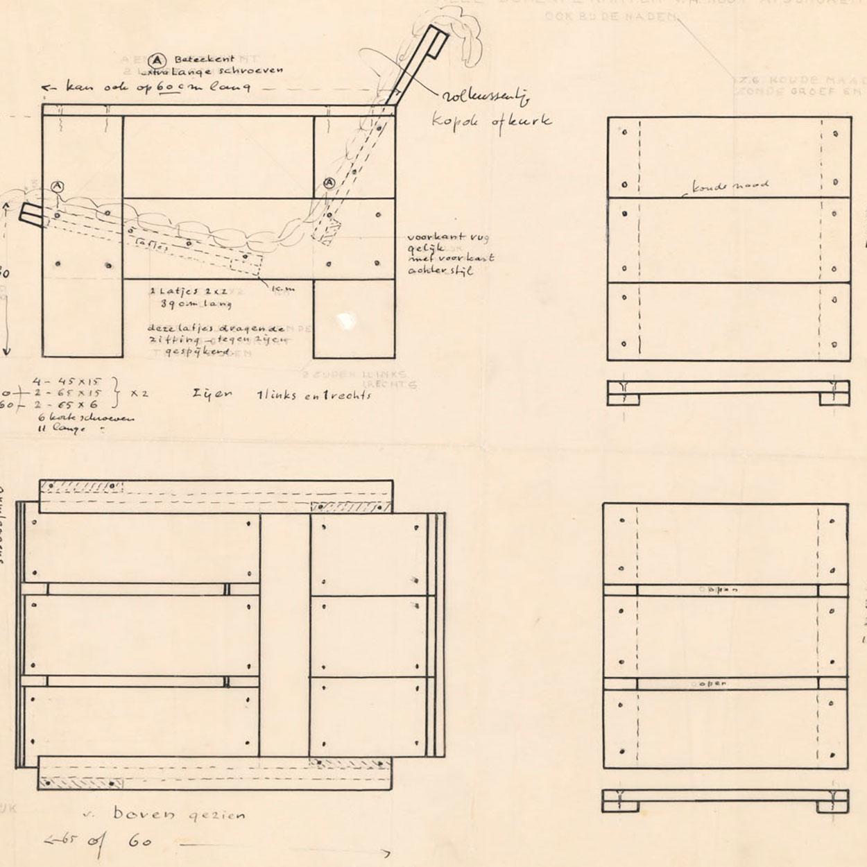 Crate-Stuhl aus natürlichem Buchenholz, entworfen von Gerrit Rietveld im Jahr 1934 (Lackiert) im Angebot