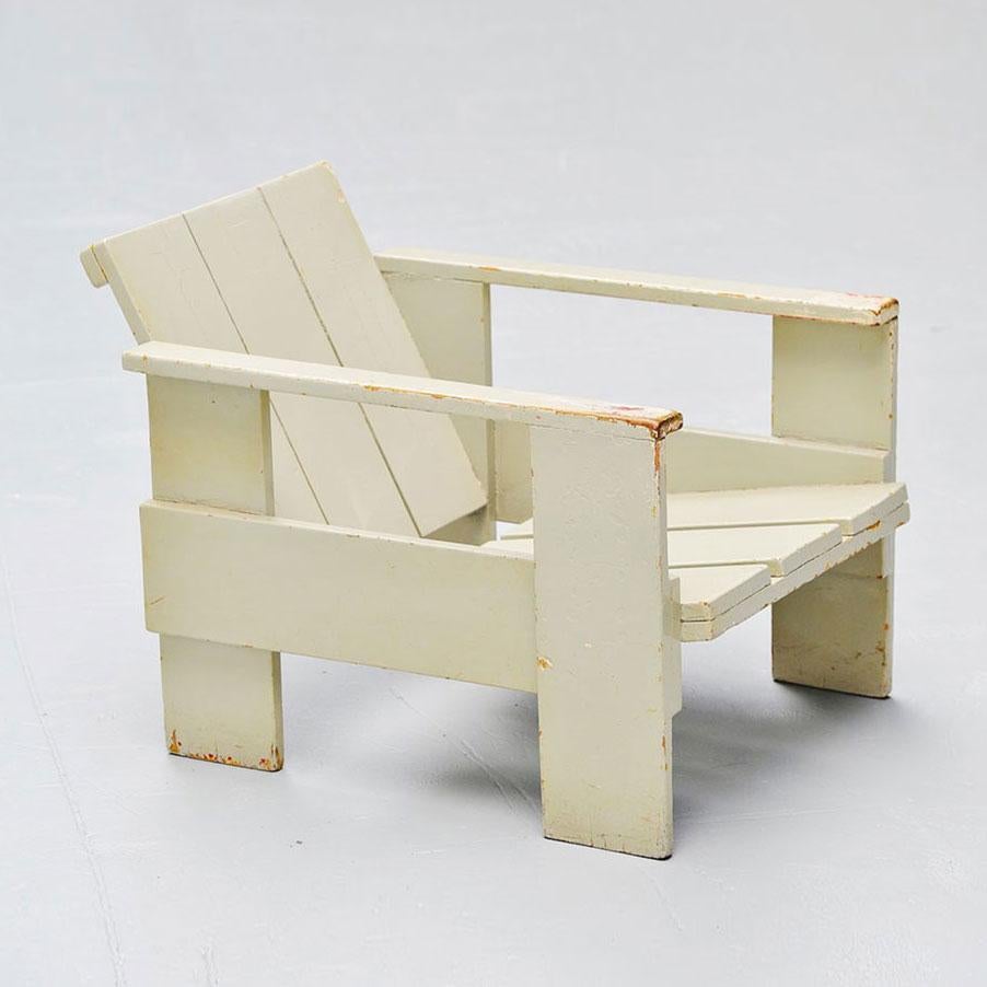 Crate-Stuhl aus natürlichem Buchenholz, entworfen von Gerrit Rietveld im Jahr 1934 im Zustand „Neu“ im Angebot in Eindhoven, NL