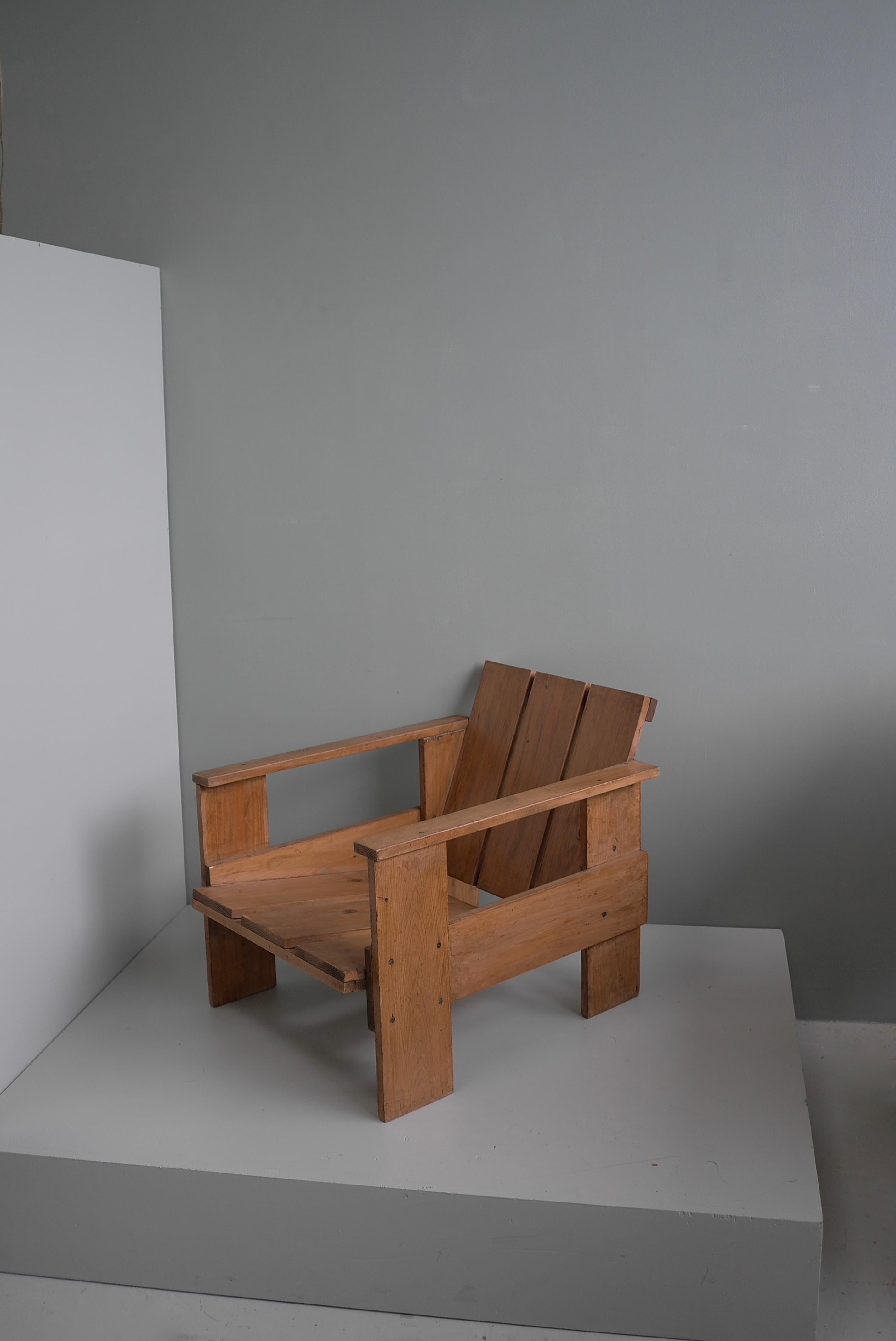 Crate Chair in style of Gerrit Rietveld, The Netherlands 1960's For Sale 5