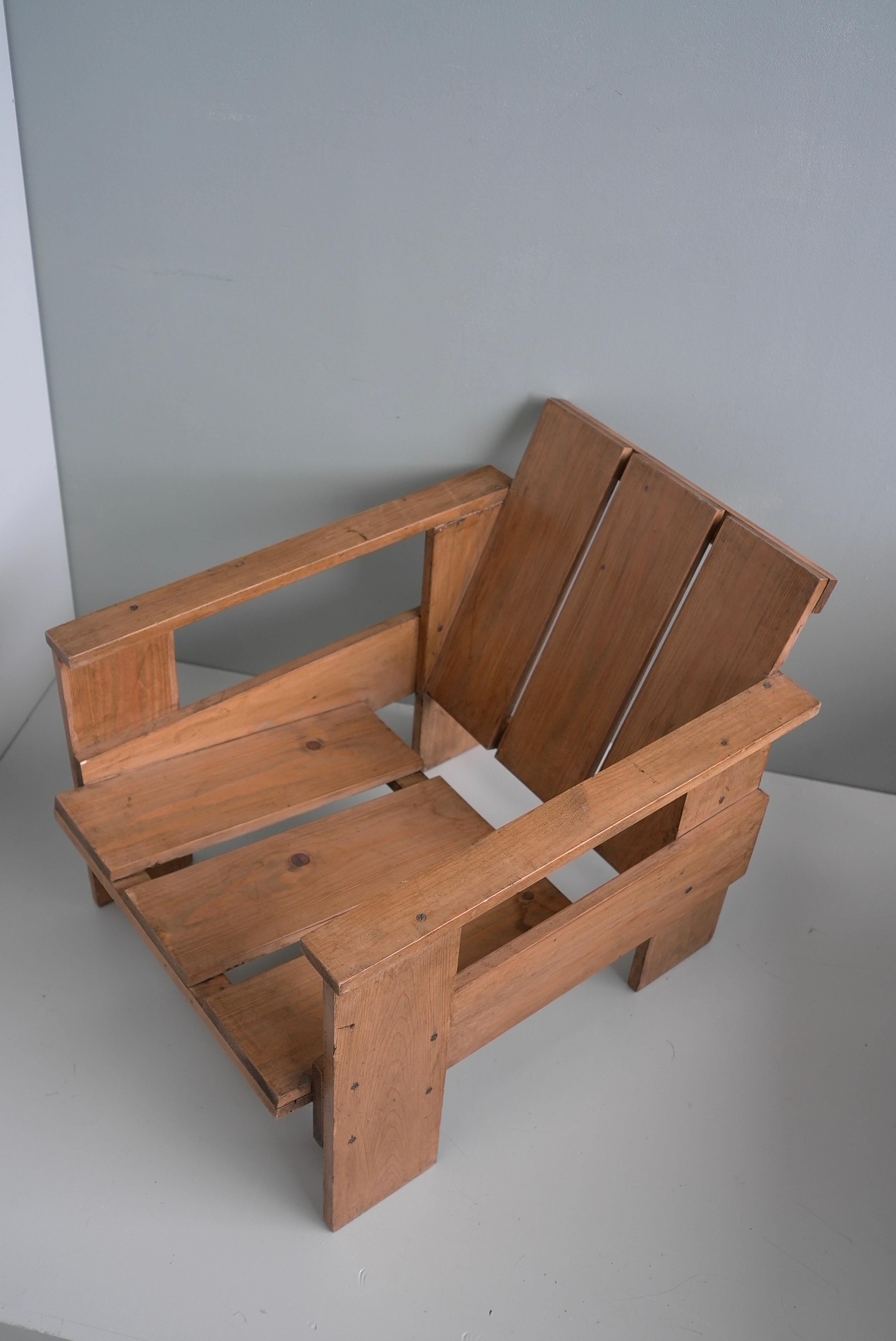 Crate Chair in style of Gerrit Rietveld, The Netherlands 1960's For Sale 8