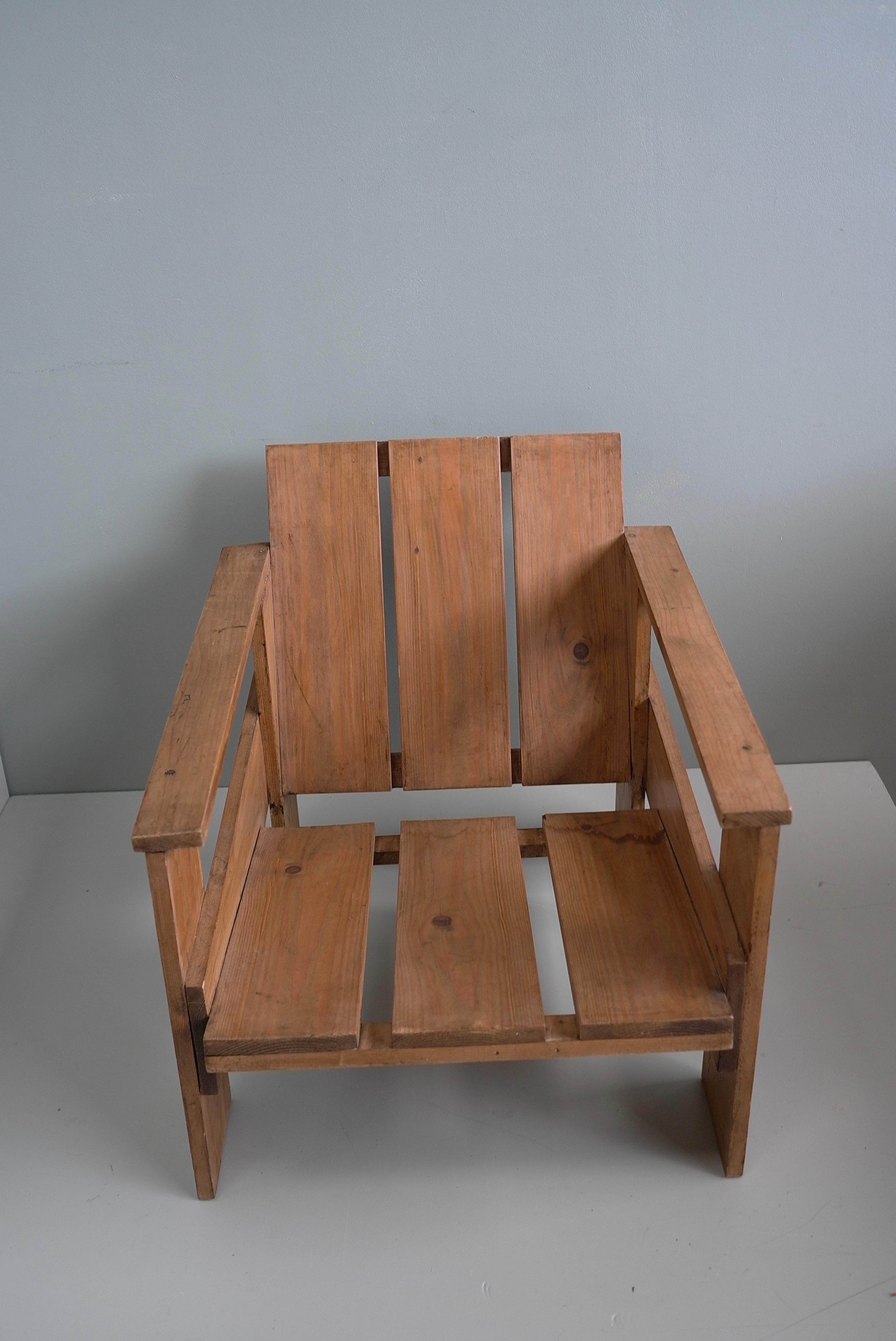 Crate Chair in style of Gerrit Rietveld, The Netherlands 1960's For Sale 9