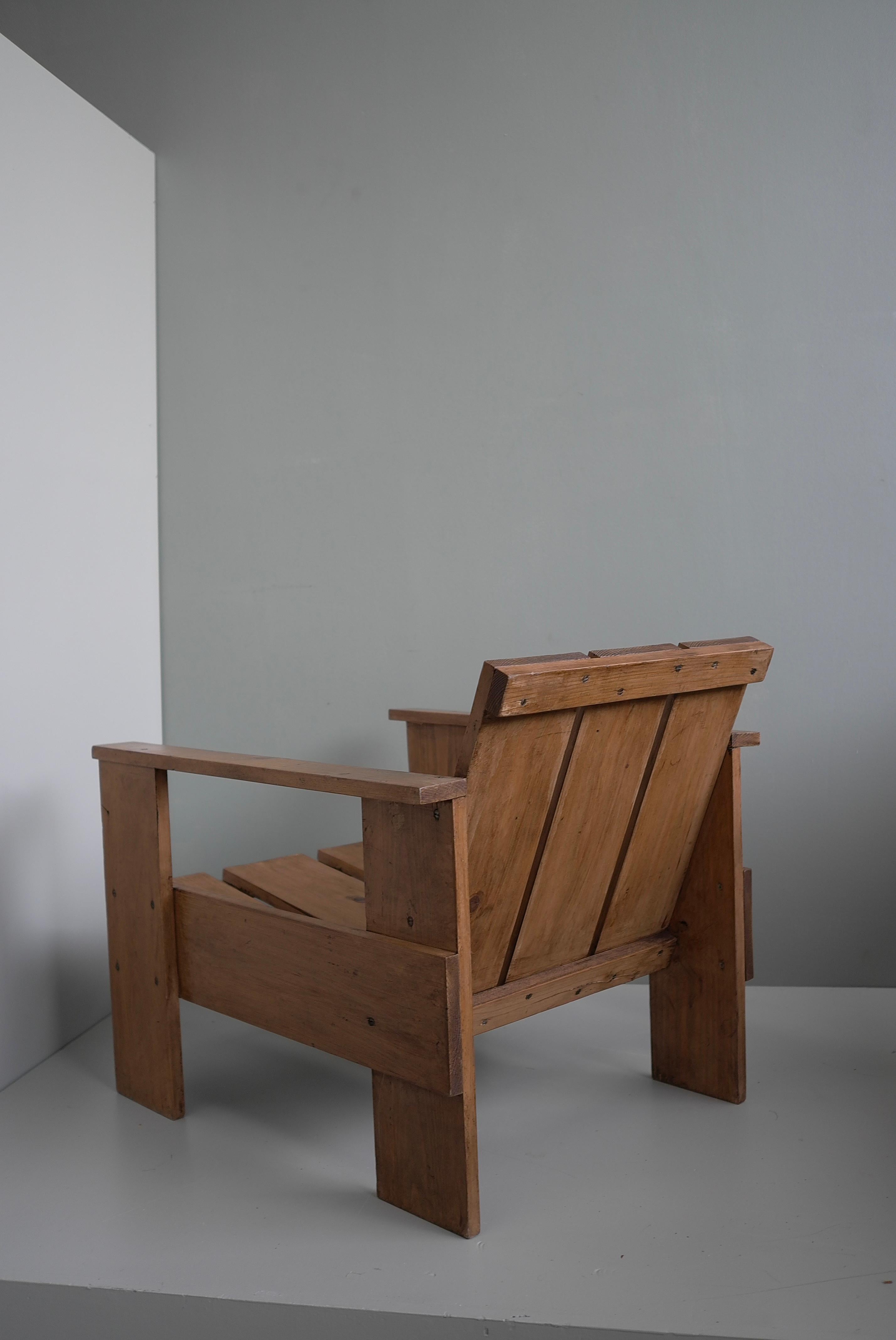 Crate Chair in style of Gerrit Rietveld, The Netherlands 1960's For Sale 11